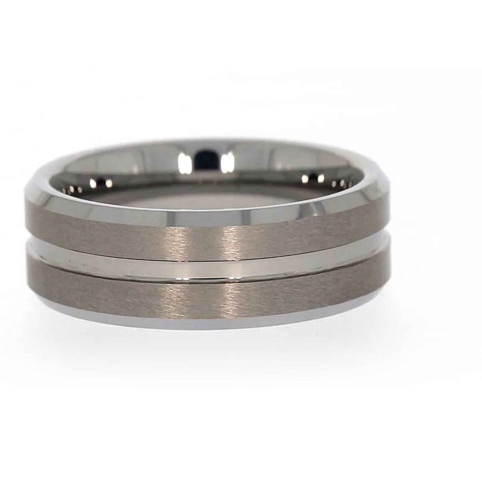 Tensity Band Patterned Polished Mens Ring - Image 41