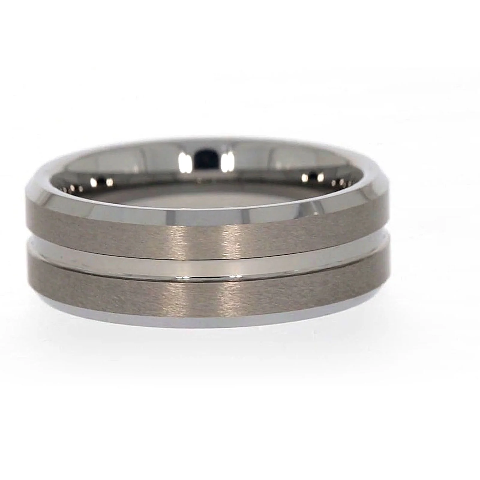 Tensity Band Patterned Polished Mens Ring - Image 42