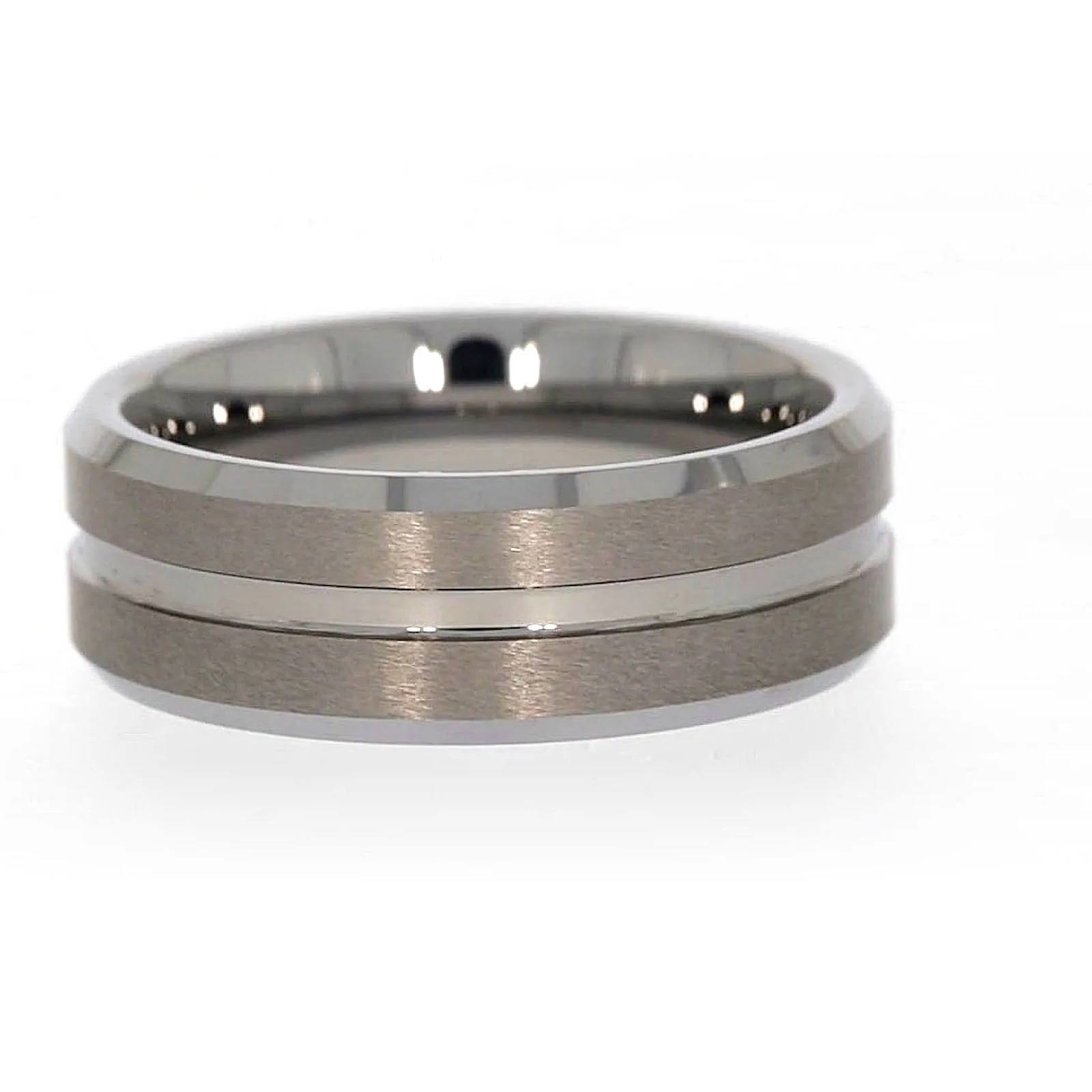 Tensity Band Patterned Polished Mens Ring - Image 44