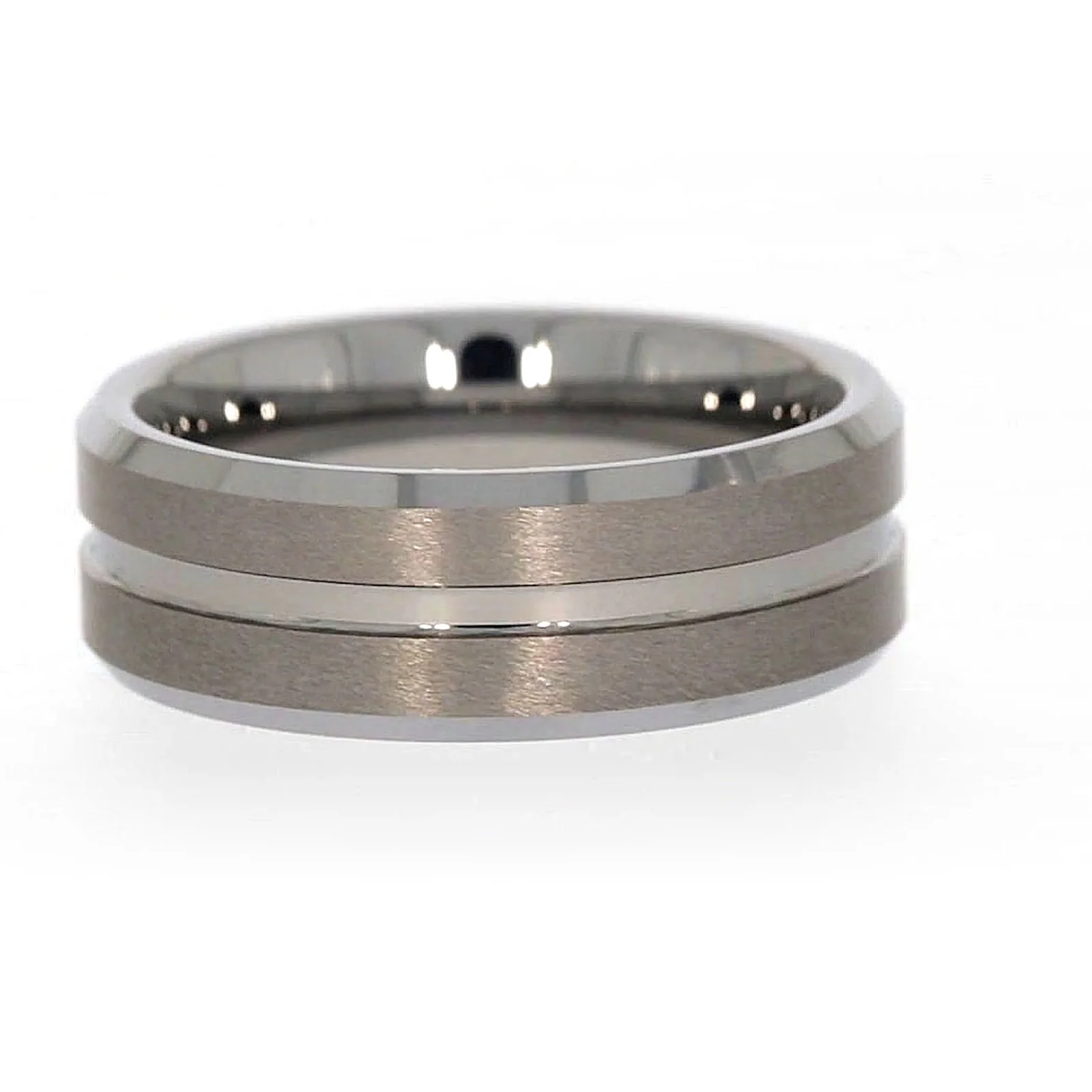 Tensity Band Patterned Polished Mens Ring - Image 47