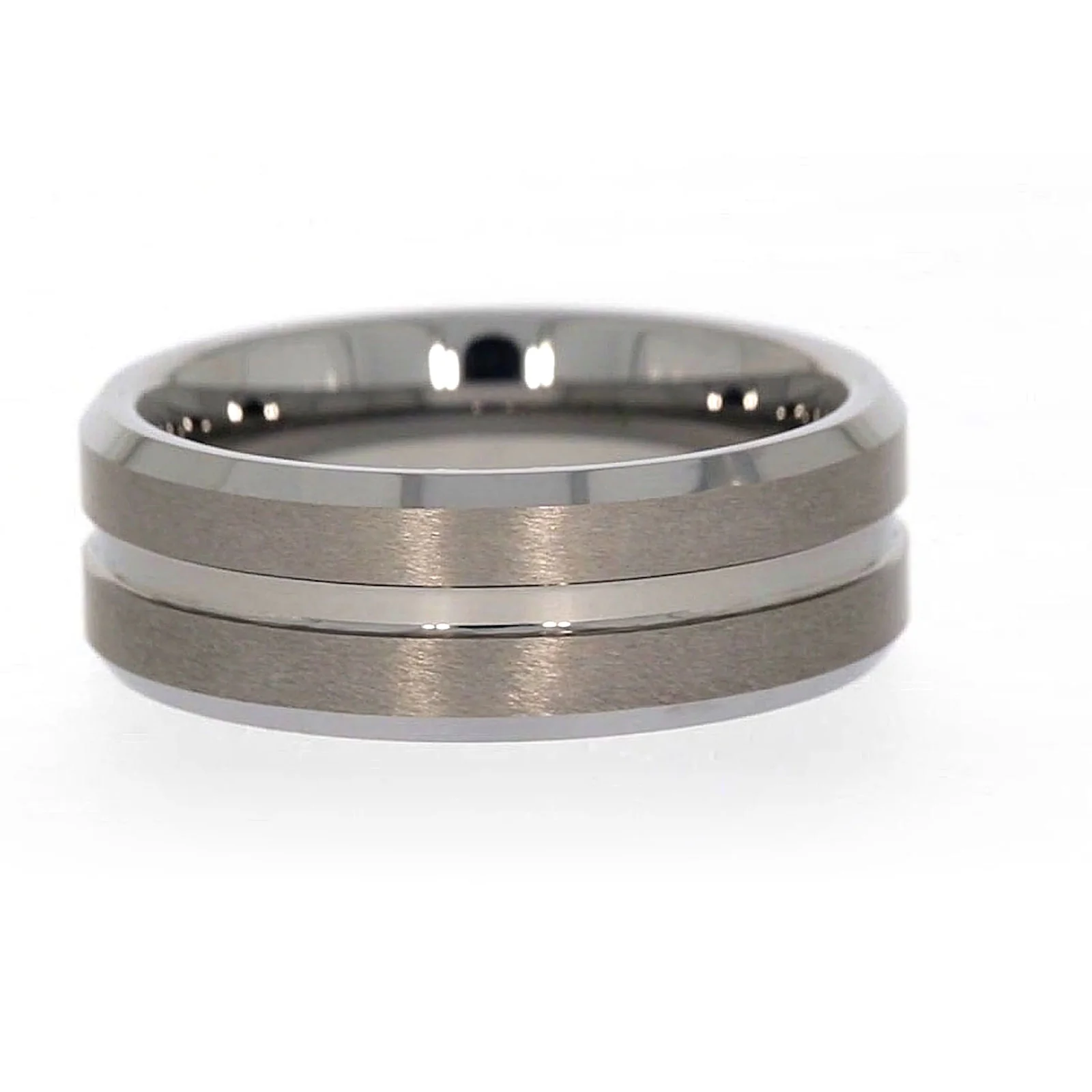 Tensity Band Patterned Polished Mens Ring - Image 48