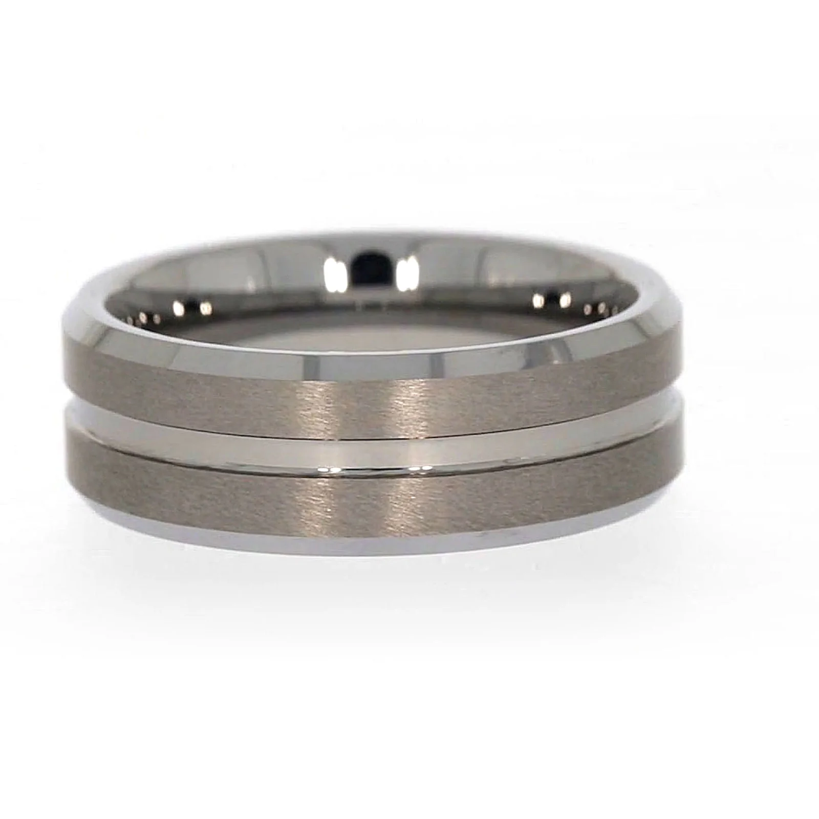 Tensity Band Patterned Polished Mens Ring - Image 49