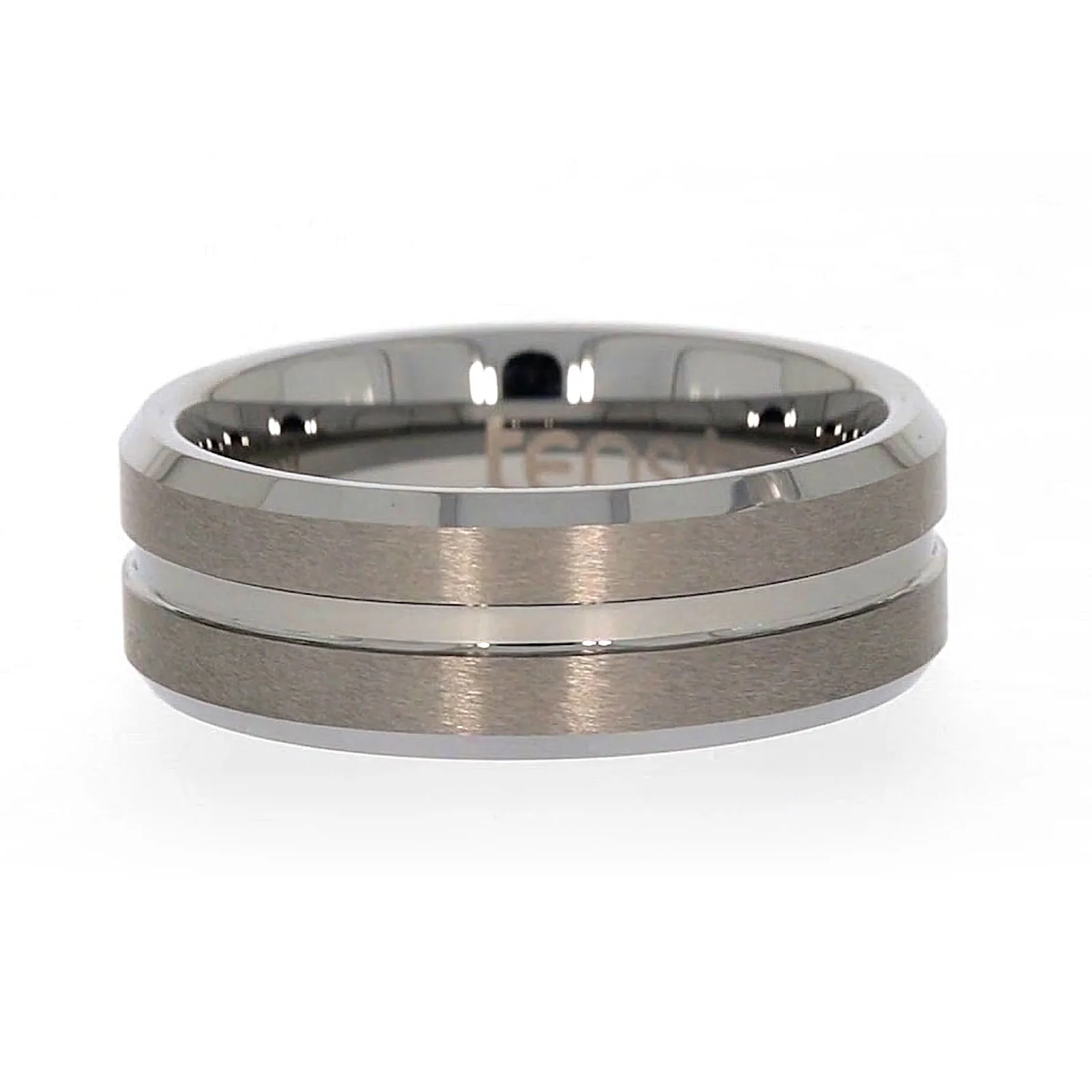 Tensity Band Patterned Polished Mens Ring - Image 6