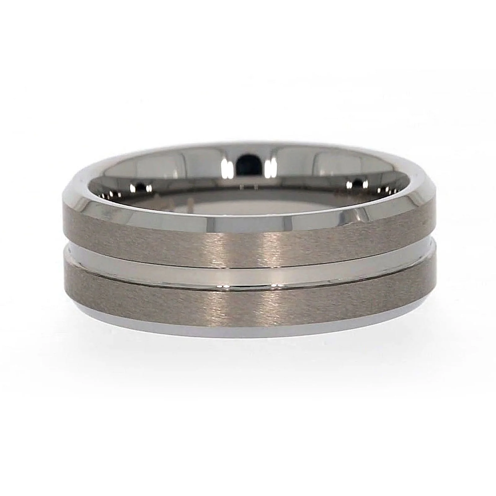 Tensity Band Patterned Polished Mens Ring - Image 66