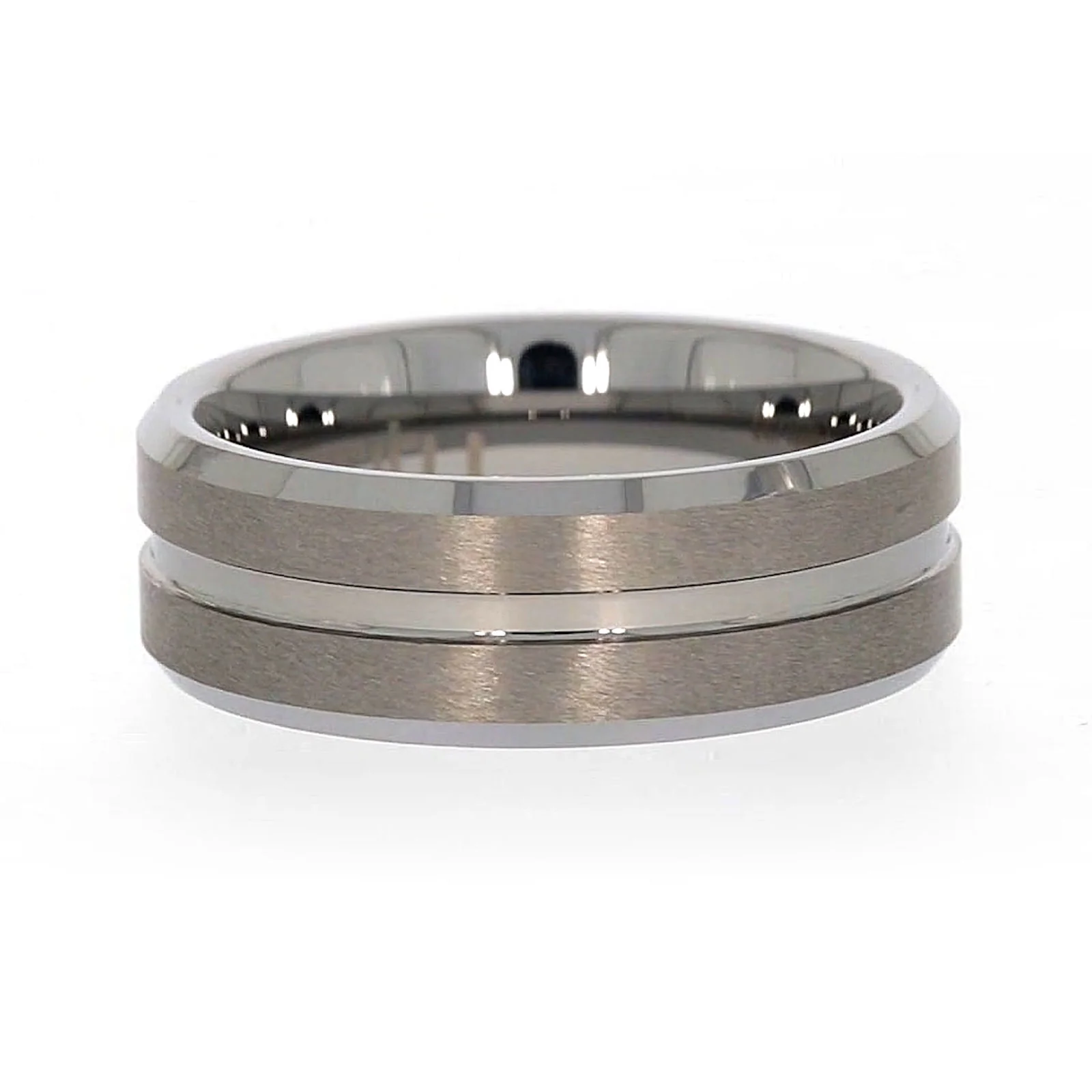 Tensity Band Patterned Polished Mens Ring - Image 68