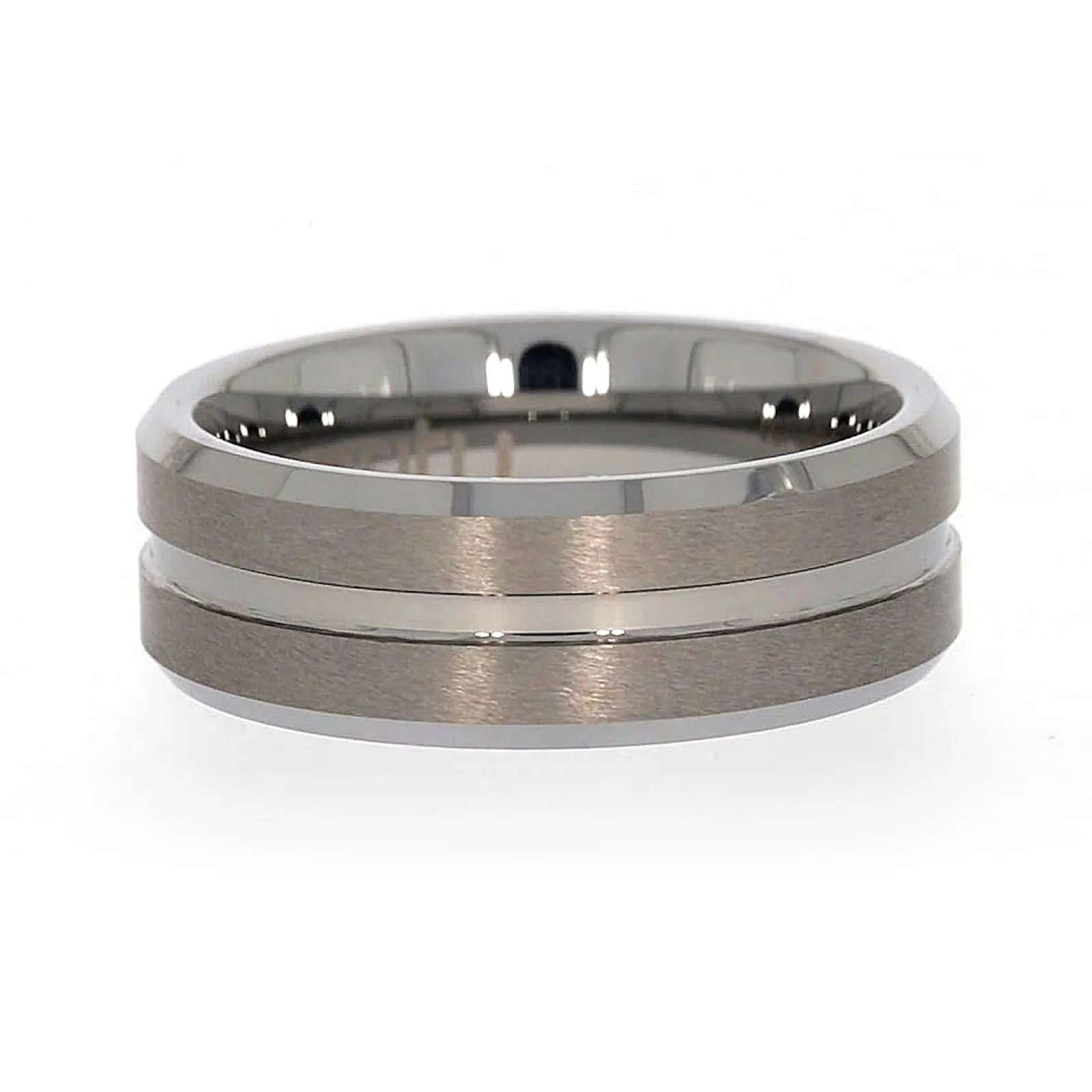 Tensity Band Patterned Polished Mens Ring - Image 69