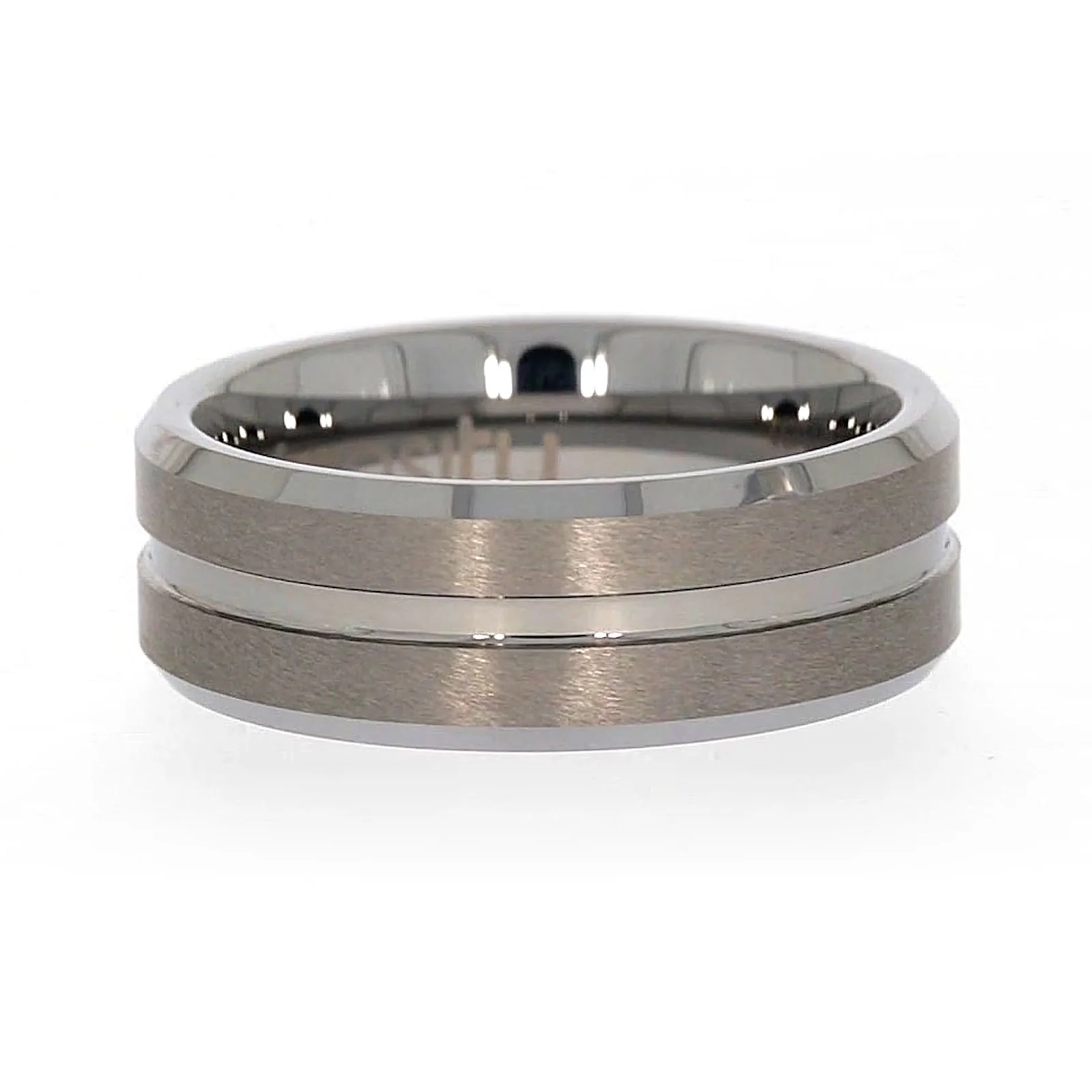 Tensity Band Patterned Polished Mens Ring - Image 71