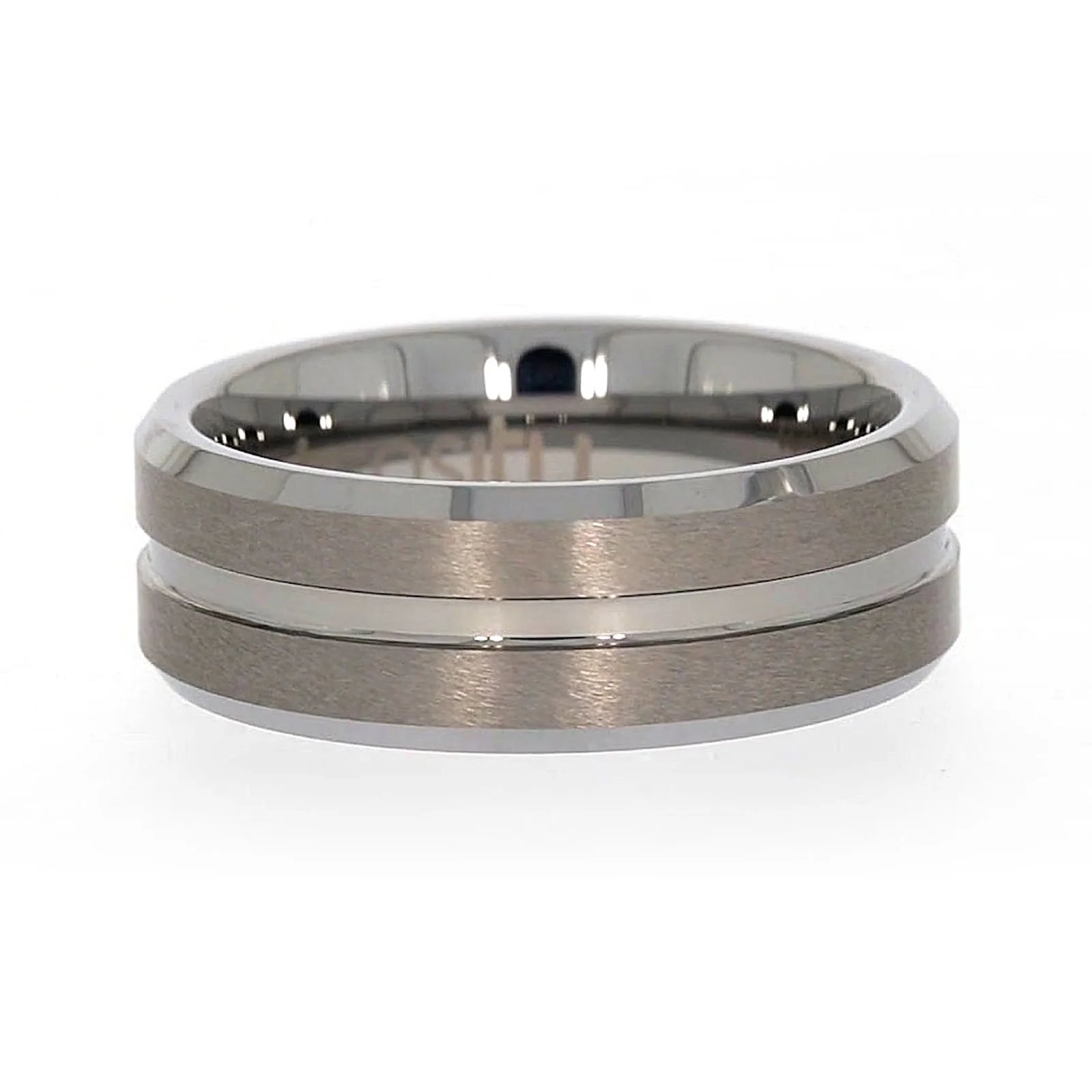 Tensity Band Patterned Polished Mens Ring - Image 72