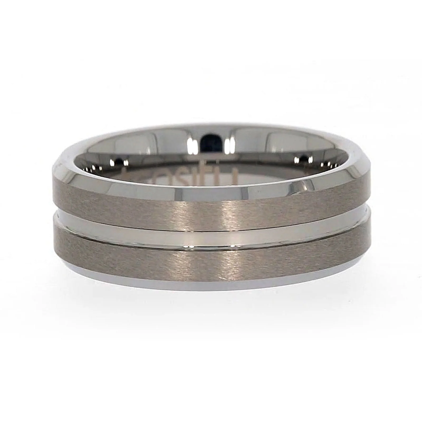 Tensity Band Patterned Polished Mens Ring - Image 73