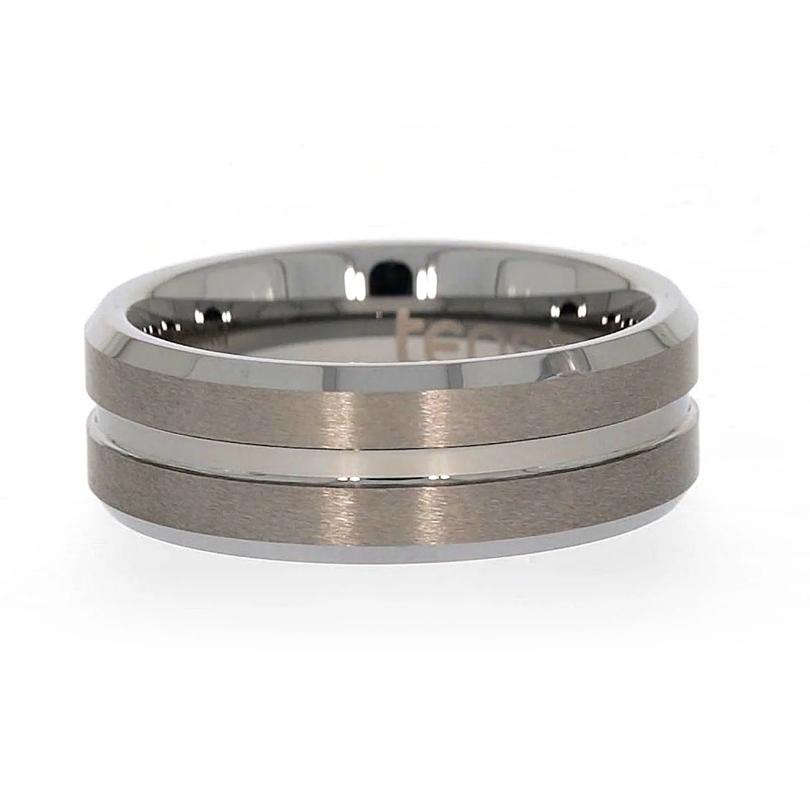 Tensity Band Patterned Polished Mens Ring - Image 8