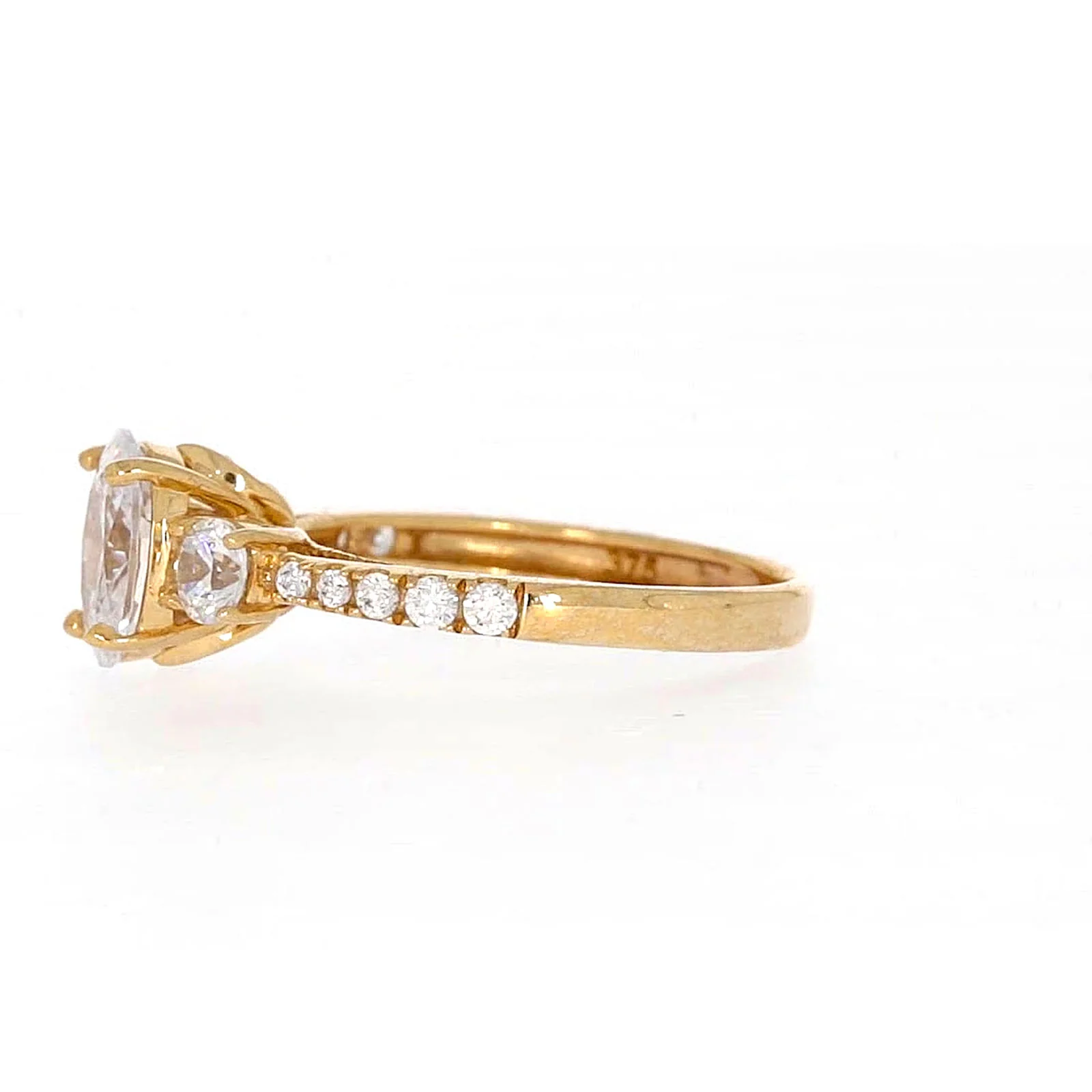 HUSH 9ct Yellow Gold Oval & Round Brilliant Cut with 1.70 CARAT tw of Diamond Simulants Ring - Image 18