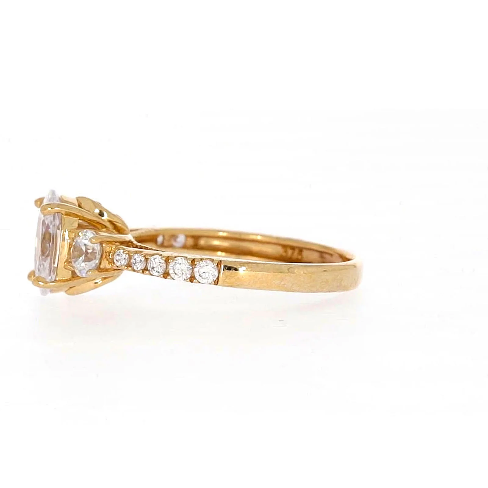 HUSH 9ct Yellow Gold Oval & Round Brilliant Cut with 1.70 CARAT tw of Diamond Simulants Ring - Image 19