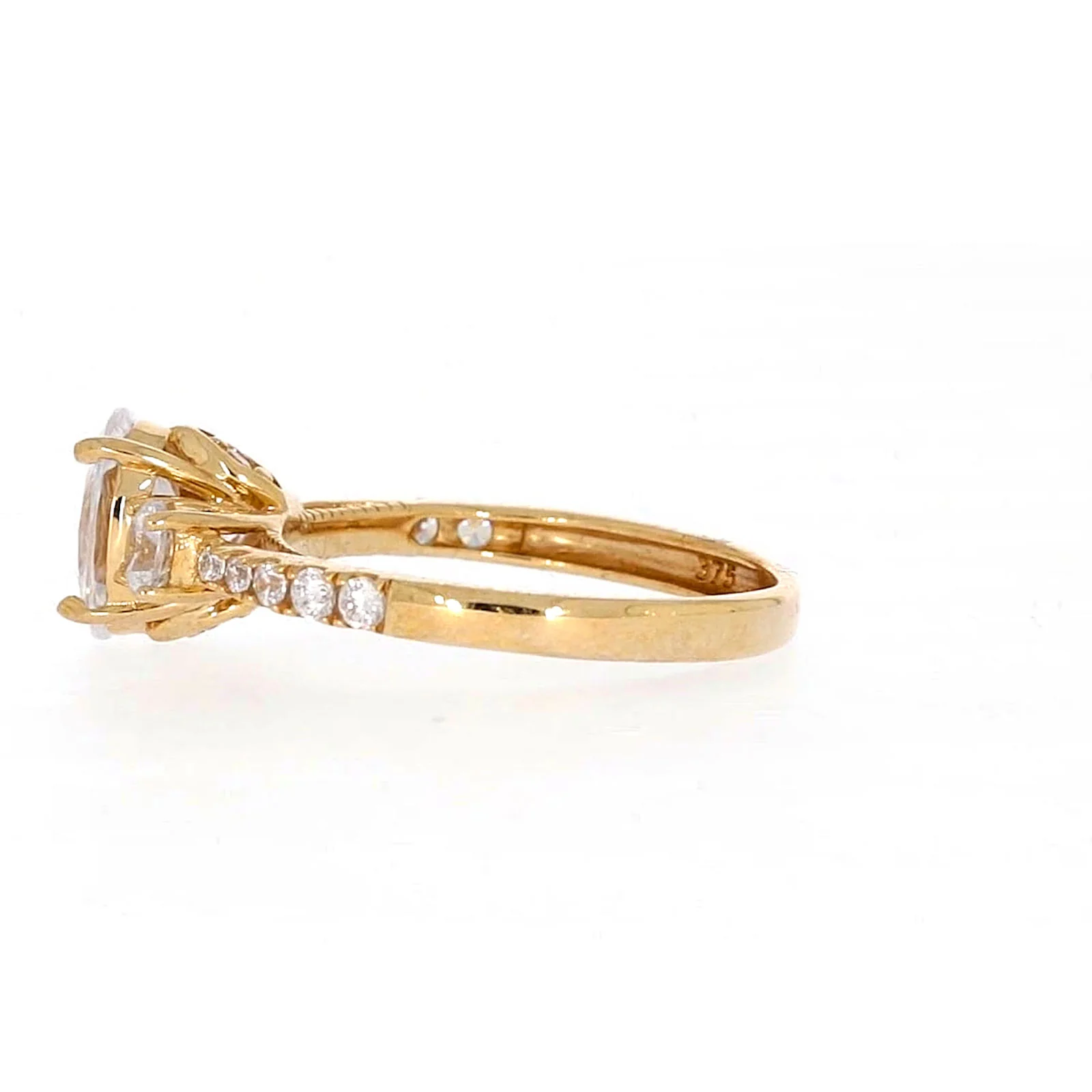 HUSH 9ct Yellow Gold Oval & Round Brilliant Cut with 1.70 CARAT tw of Diamond Simulants Ring - Image 23