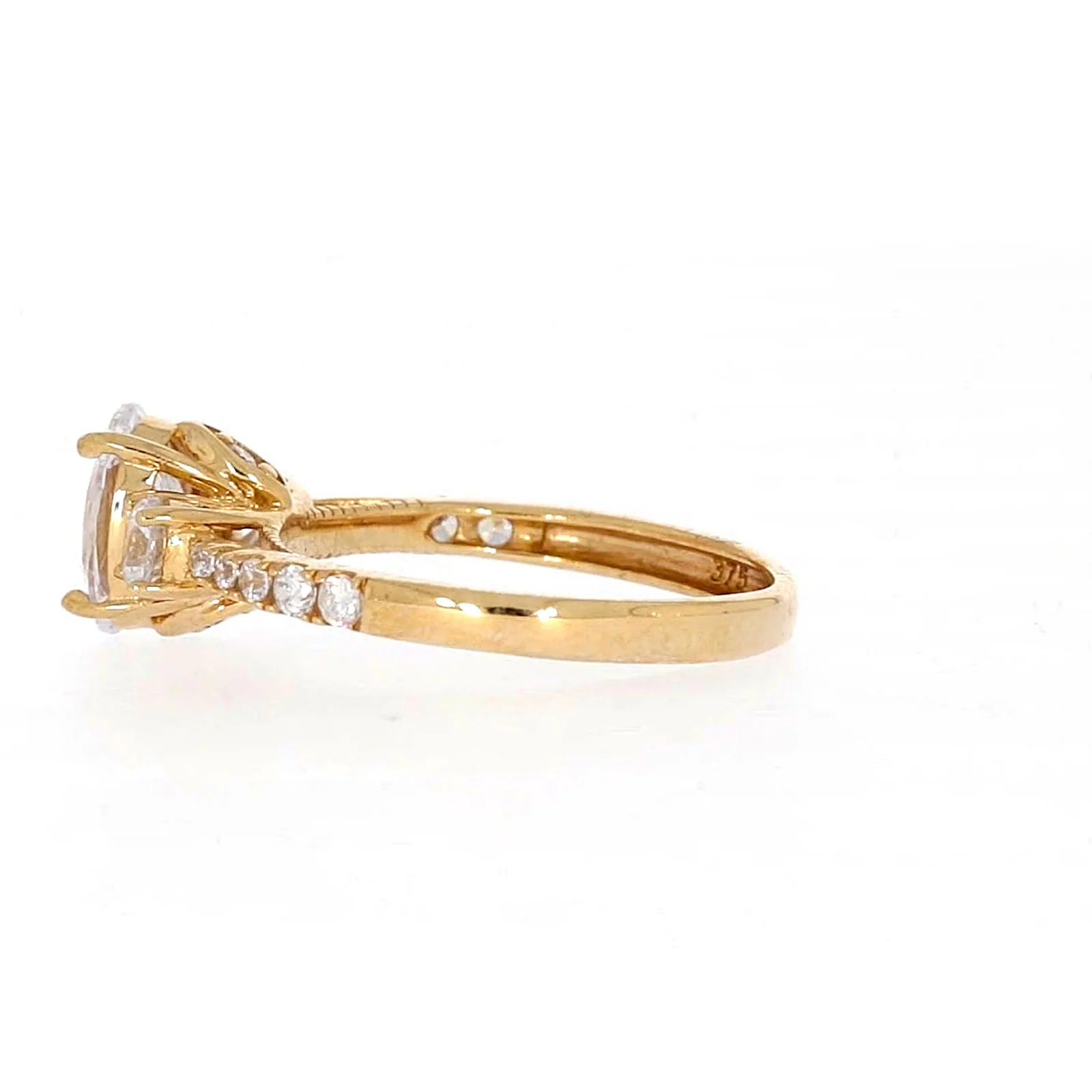 HUSH 9ct Yellow Gold Oval & Round Brilliant Cut with 1.70 CARAT tw of Diamond Simulants Ring - Image 24