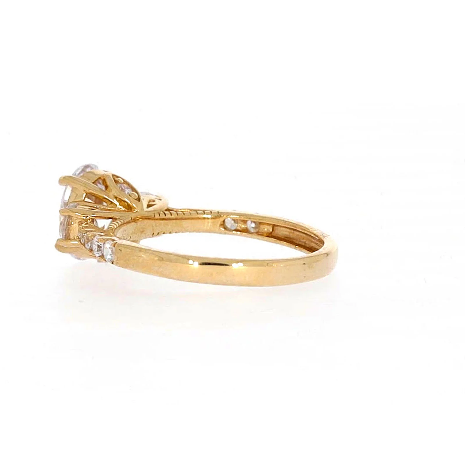 HUSH 9ct Yellow Gold Oval & Round Brilliant Cut with 1.70 CARAT tw of Diamond Simulants Ring - Image 29