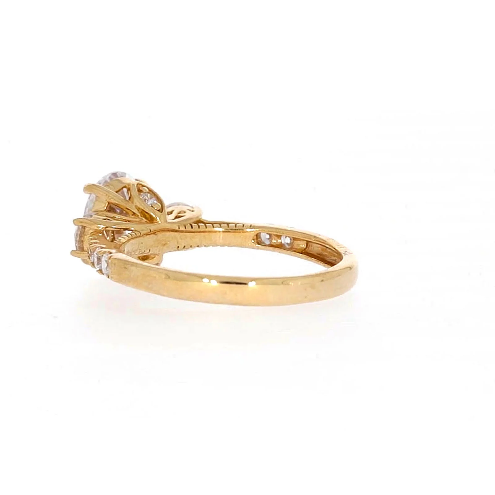 HUSH 9ct Yellow Gold Oval & Round Brilliant Cut with 1.70 CARAT tw of Diamond Simulants Ring - Image 31