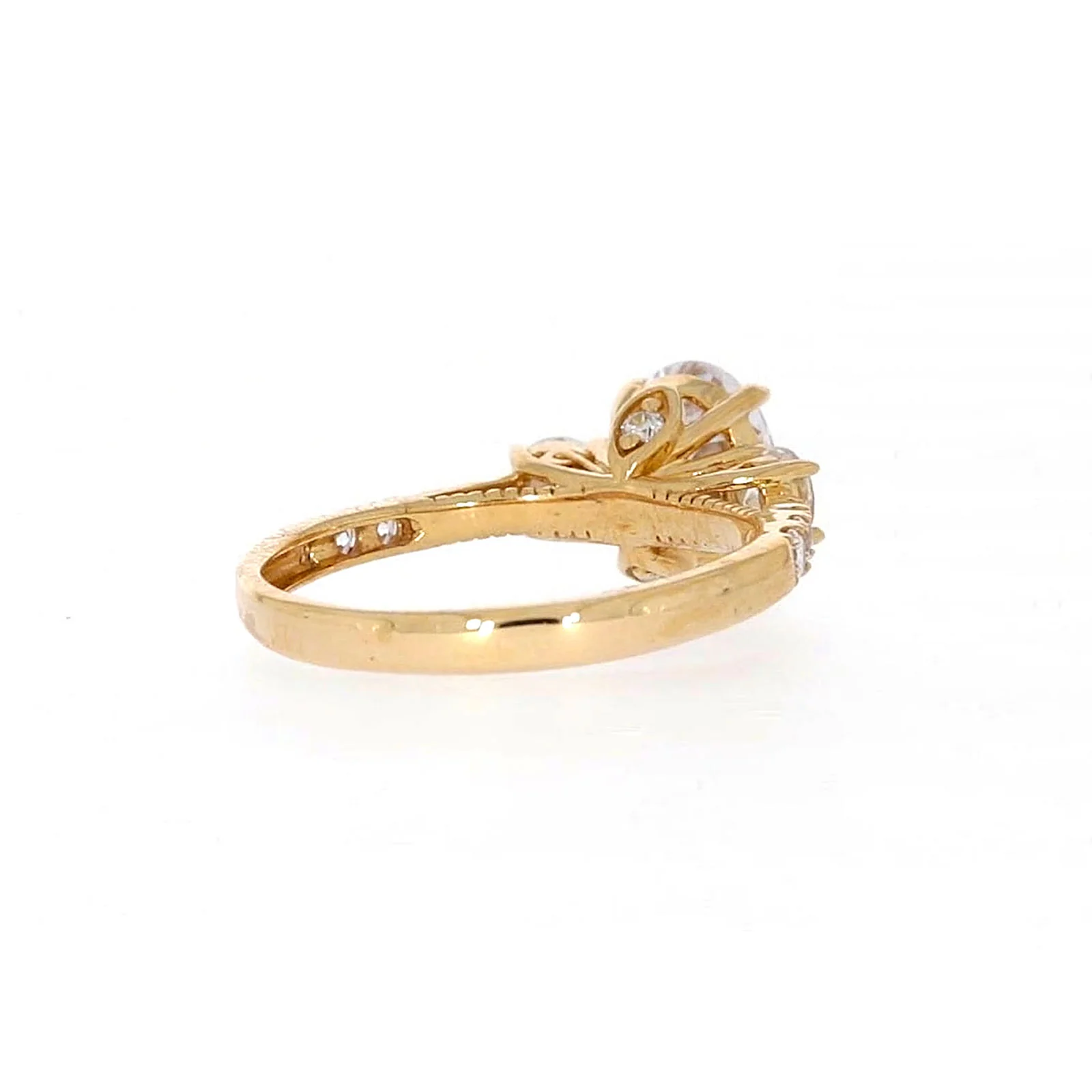 HUSH 9ct Yellow Gold Oval & Round Brilliant Cut with 1.70 CARAT tw of Diamond Simulants Ring - Image 45