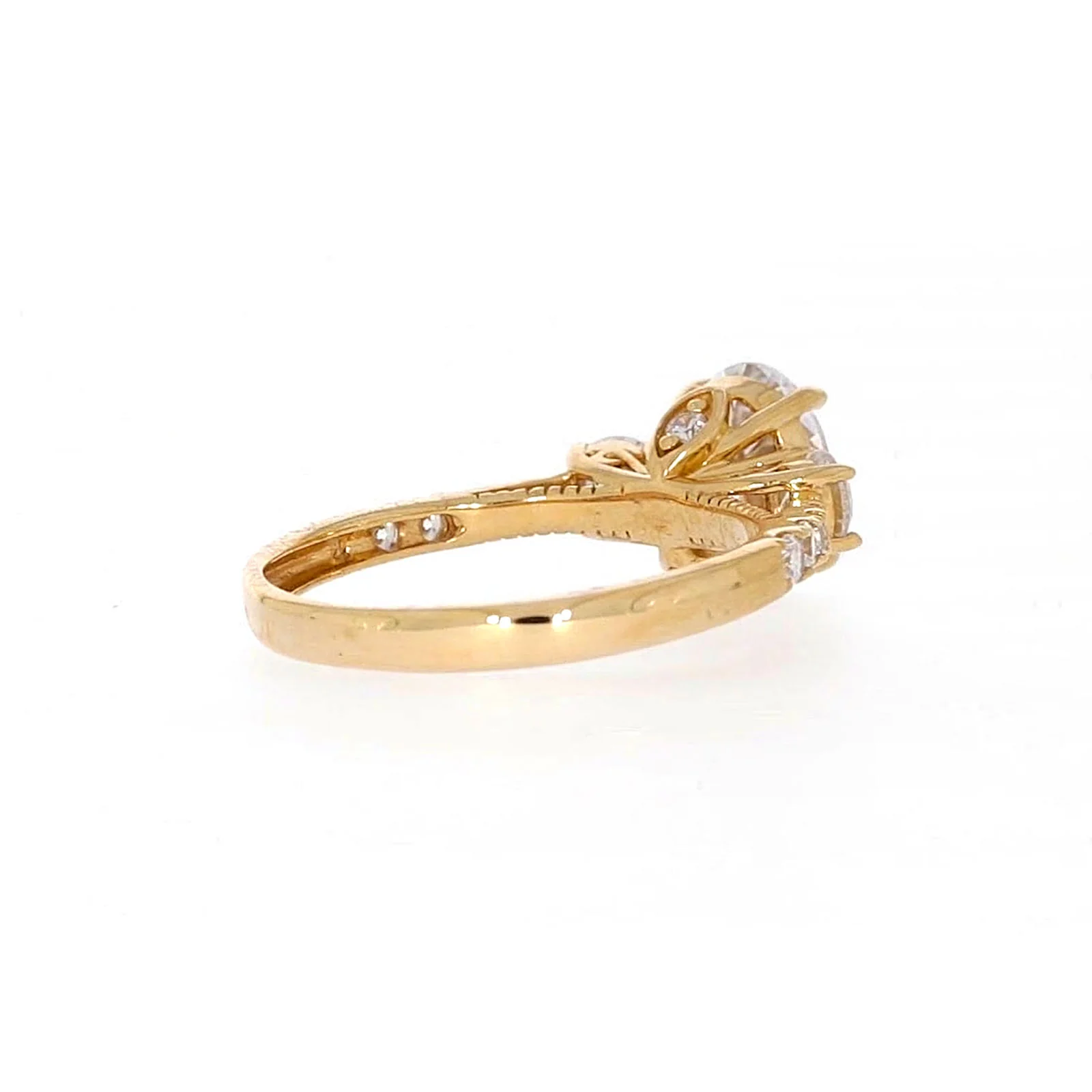 HUSH 9ct Yellow Gold Oval & Round Brilliant Cut with 1.70 CARAT tw of Diamond Simulants Ring - Image 47