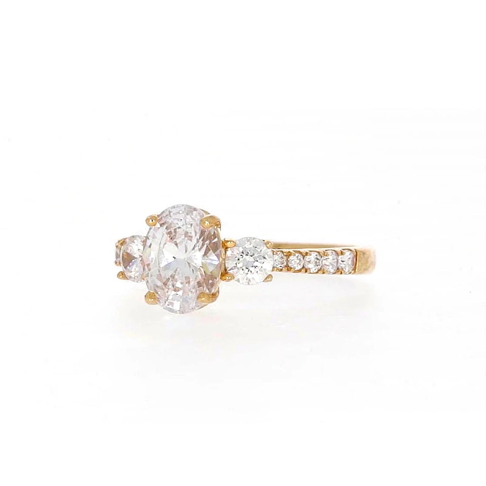 HUSH 9ct Yellow Gold Oval & Round Brilliant Cut with 1.70 CARAT tw of Diamond Simulants Ring - Image 6