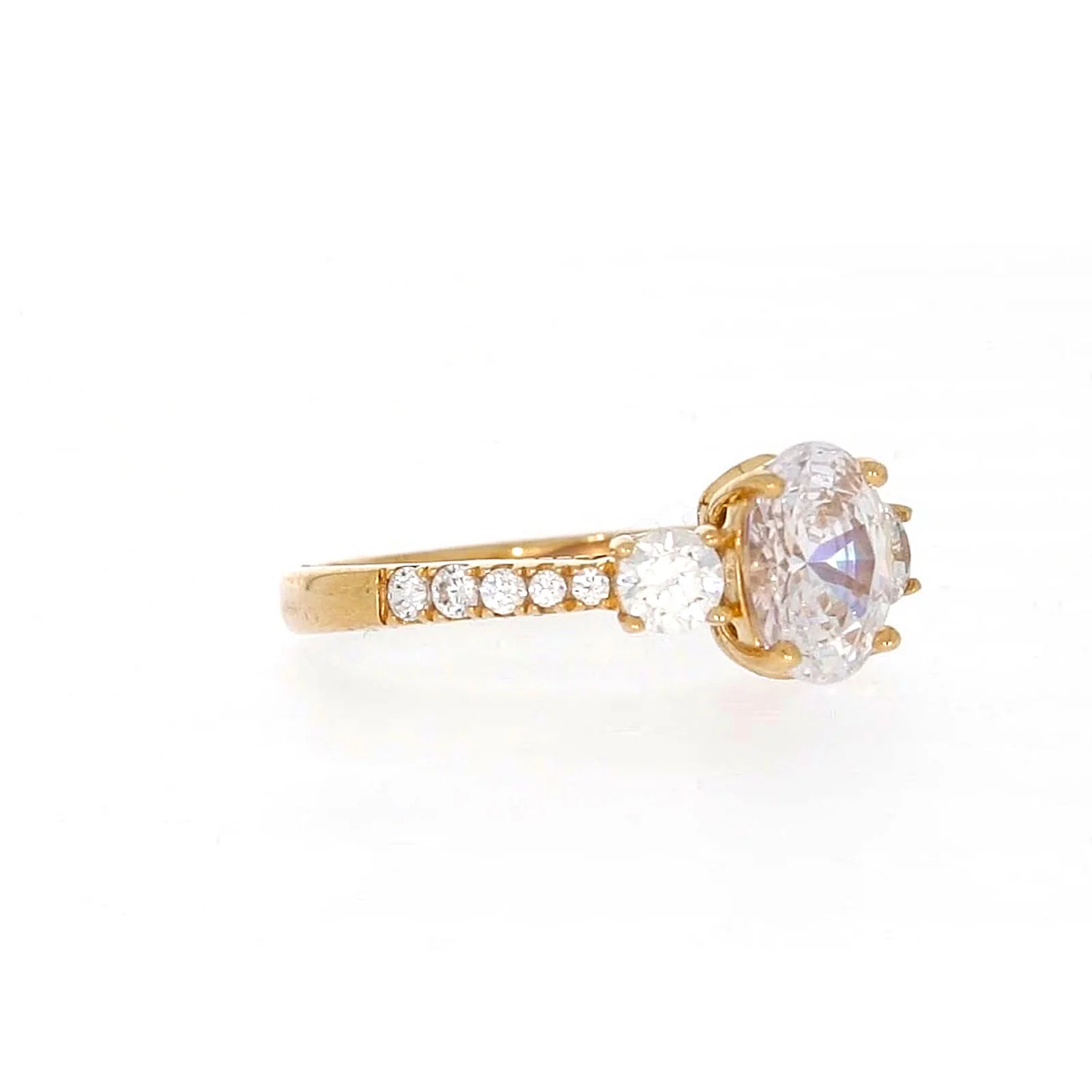 HUSH 9ct Yellow Gold Oval & Round Brilliant Cut with 1.70 CARAT tw of Diamond Simulants Ring - Image 69