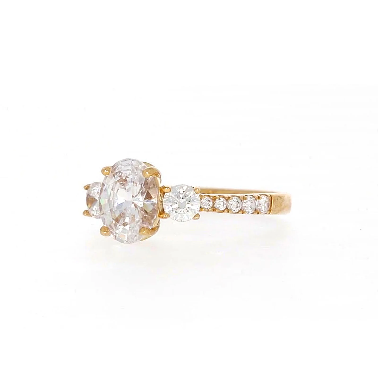 HUSH 9ct Yellow Gold Oval & Round Brilliant Cut with 1.70 CARAT tw of Diamond Simulants Ring - Image 7