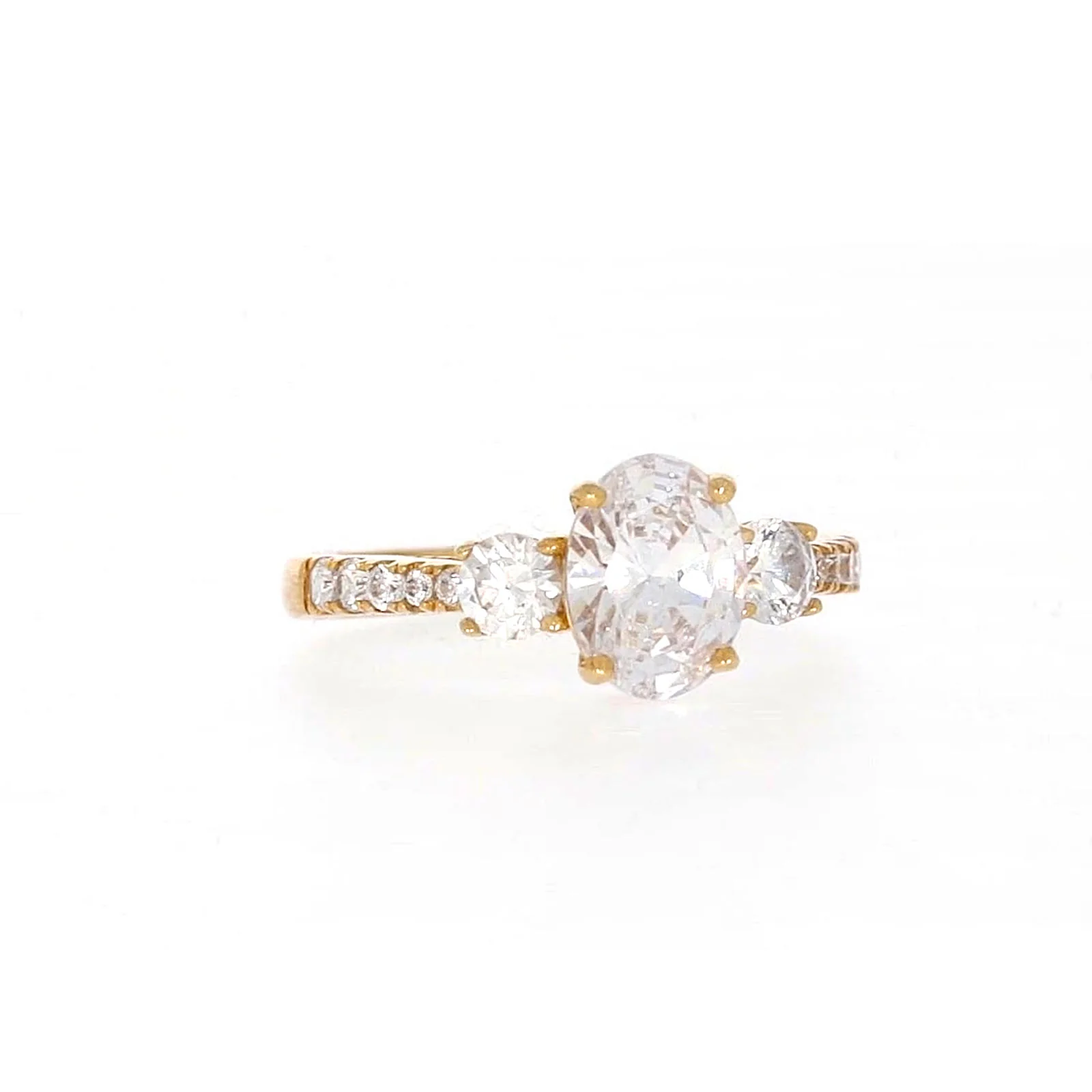 HUSH 9ct Yellow Gold Oval & Round Brilliant Cut with 1.70 CARAT tw of Diamond Simulants Ring - Image 74