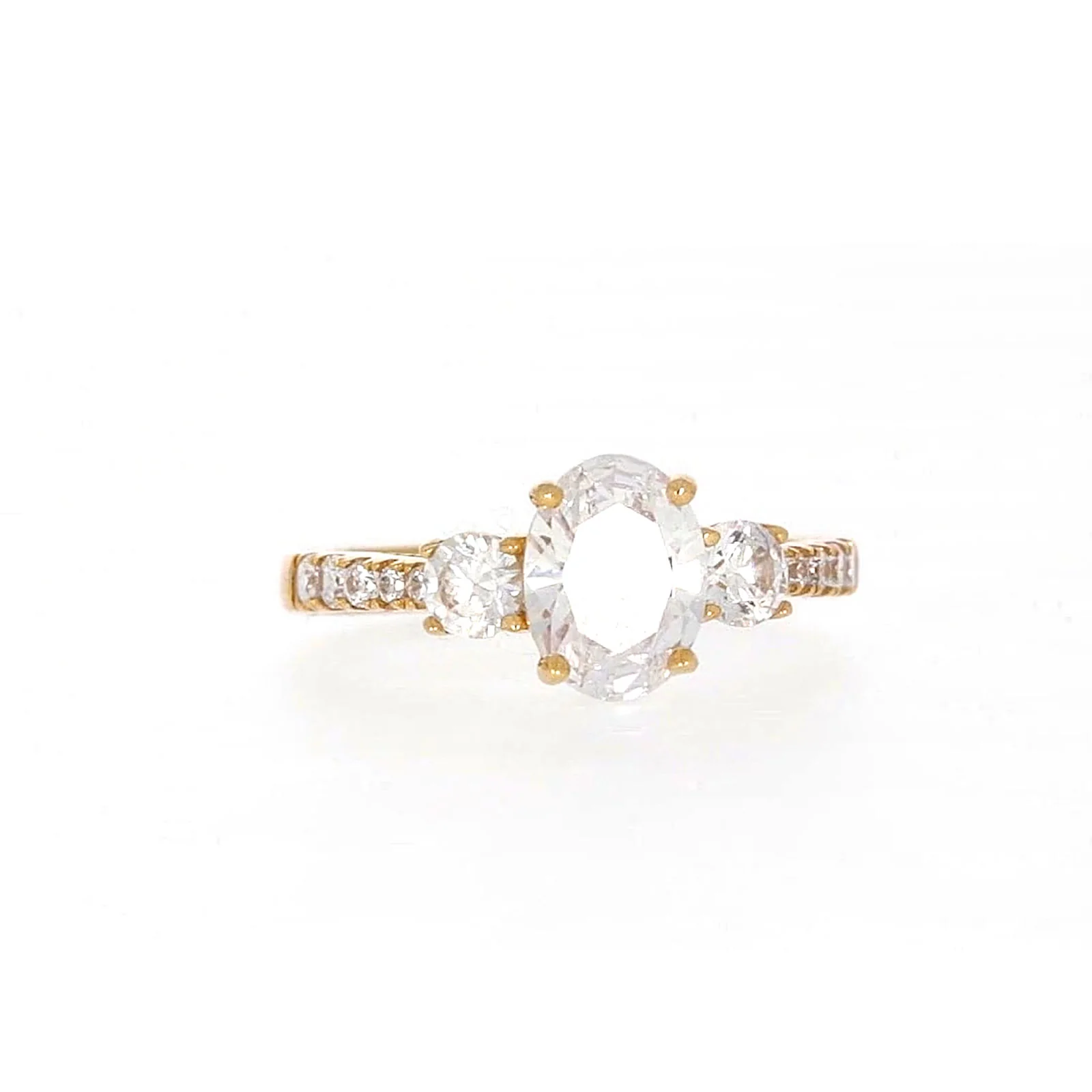 HUSH 9ct Yellow Gold Oval & Round Brilliant Cut with 1.70 CARAT tw of Diamond Simulants Ring - Image 75