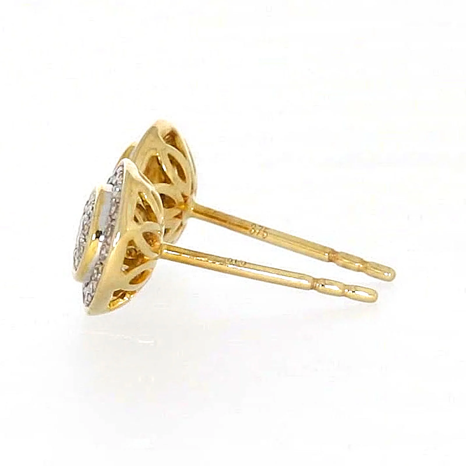 9ct Yellow Gold Round Brilliant Cut with 1/4 CARAT tw of Diamonds Stud Earrings - Image 25