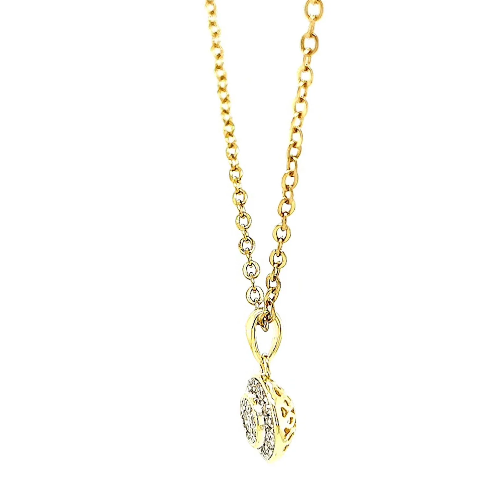 9ct Yellow Gold Round Brilliant Cut with 0.15 CARAT tw of Diamond Pendant - Image 17