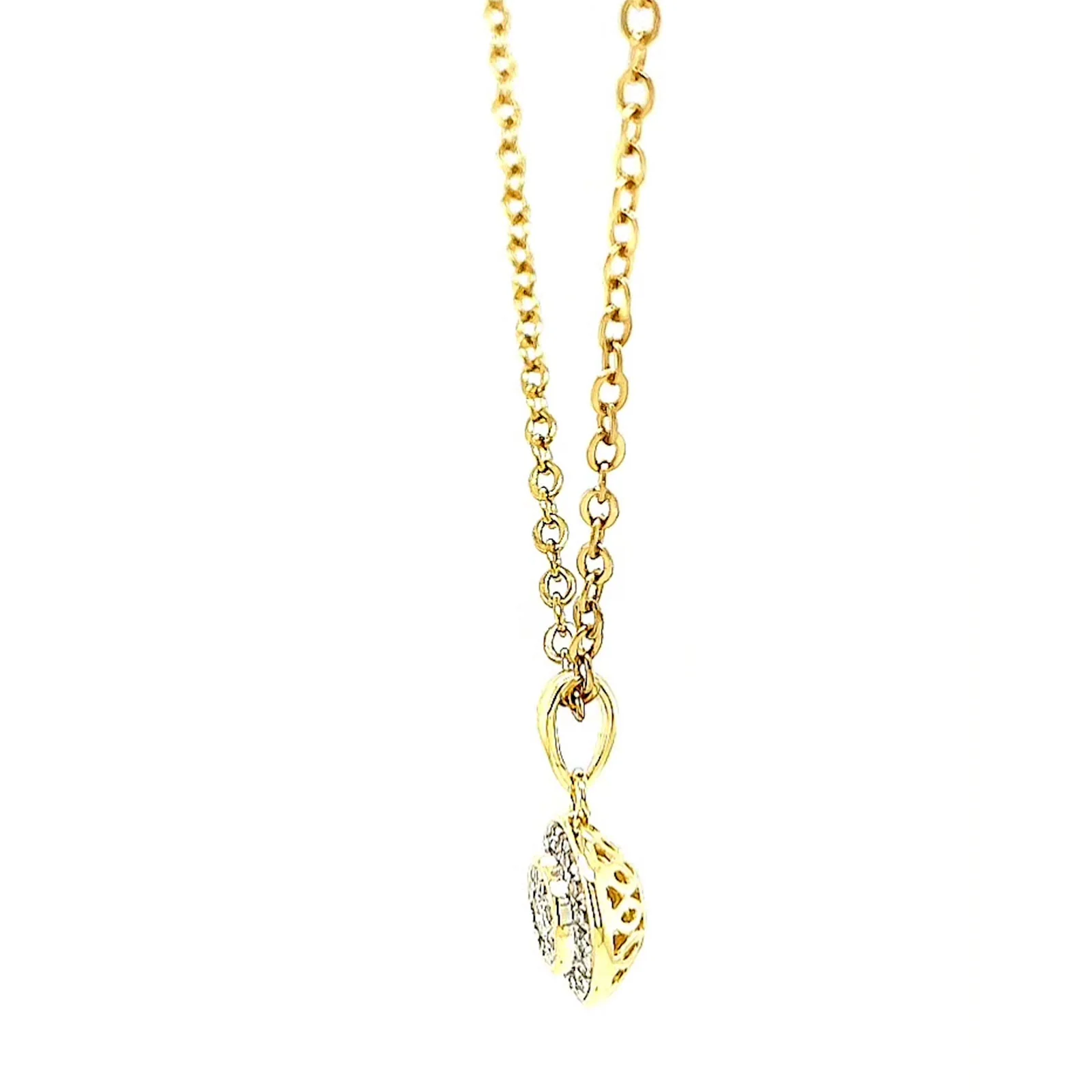 9ct Yellow Gold Round Brilliant Cut with 0.15 CARAT tw of Diamond Pendant - Image 18