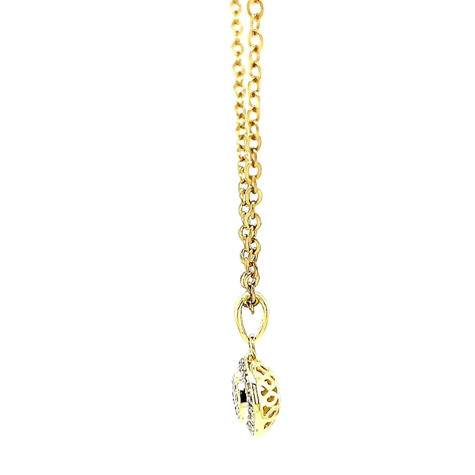 9ct Yellow Gold Round Brilliant Cut with 0.15 CARAT tw of Diamond Pendant - Image 19