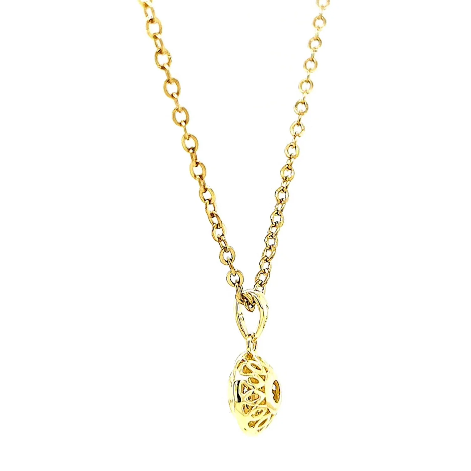 9ct Yellow Gold Round Brilliant Cut with 0.15 CARAT tw of Diamond Pendant - Image 25