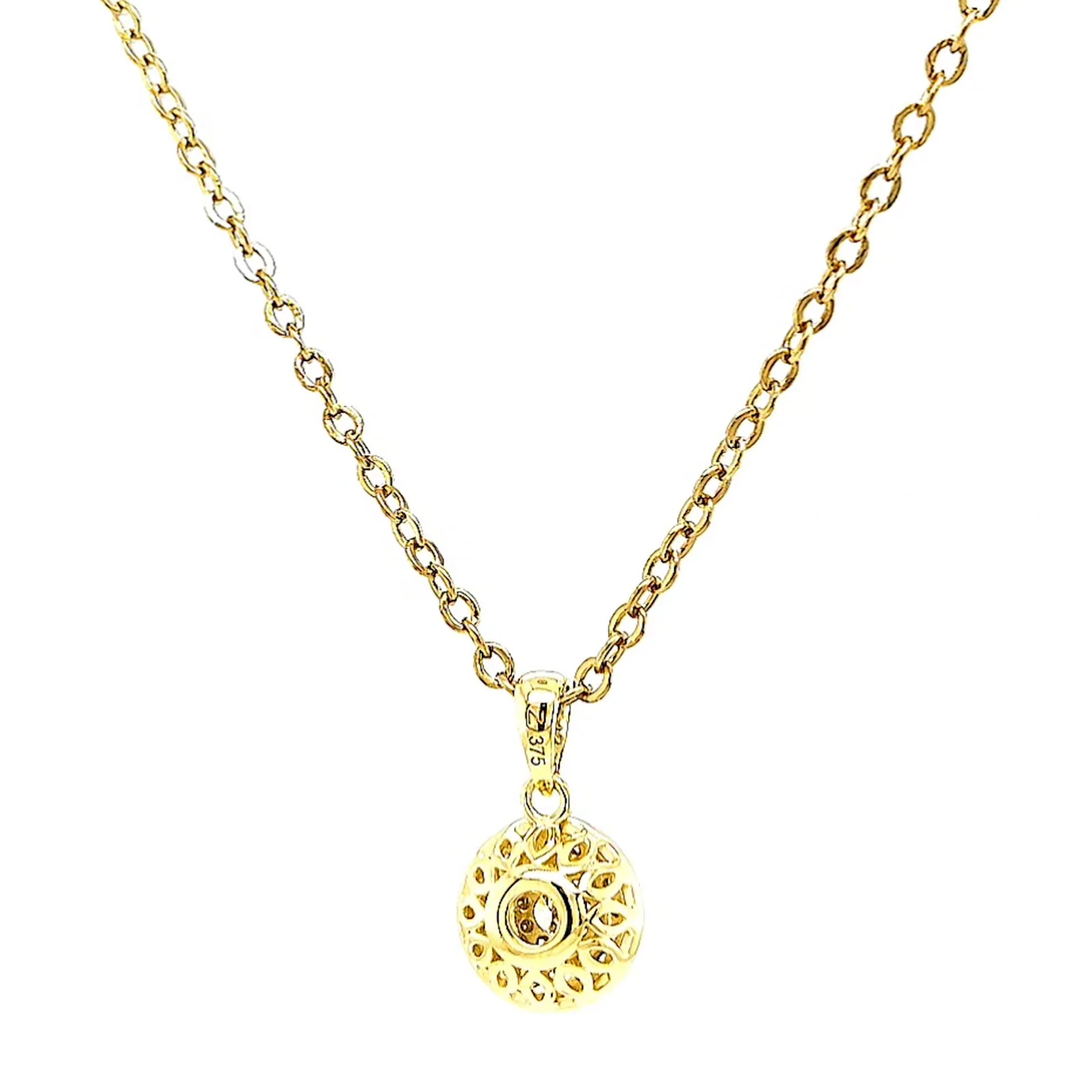 9ct Yellow Gold Round Brilliant Cut with 0.15 CARAT tw of Diamond Pendant - Image 42
