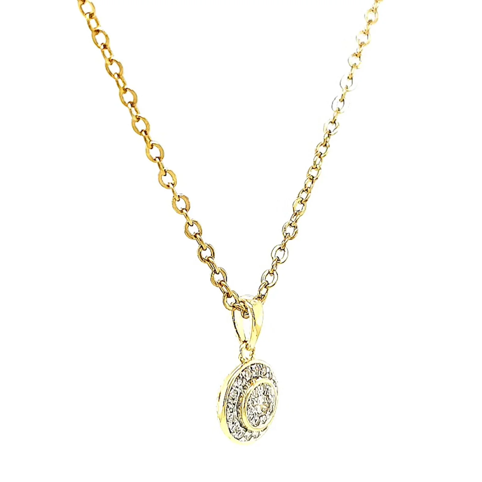 9ct Yellow Gold Round Brilliant Cut with 0.15 CARAT tw of Diamond Pendant - Image 66