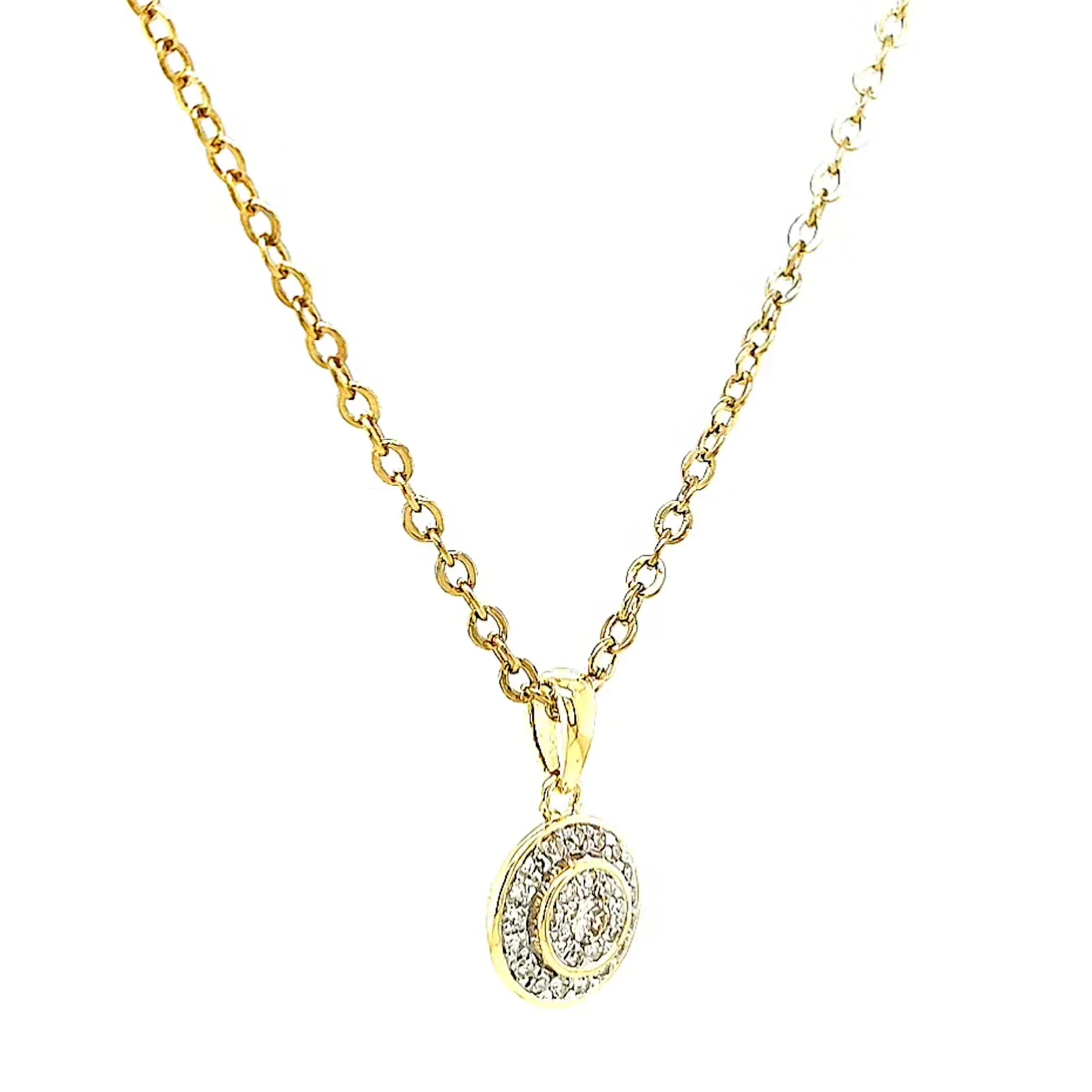 9ct Yellow Gold Round Brilliant Cut with 0.15 CARAT tw of Diamond Pendant - Image 68
