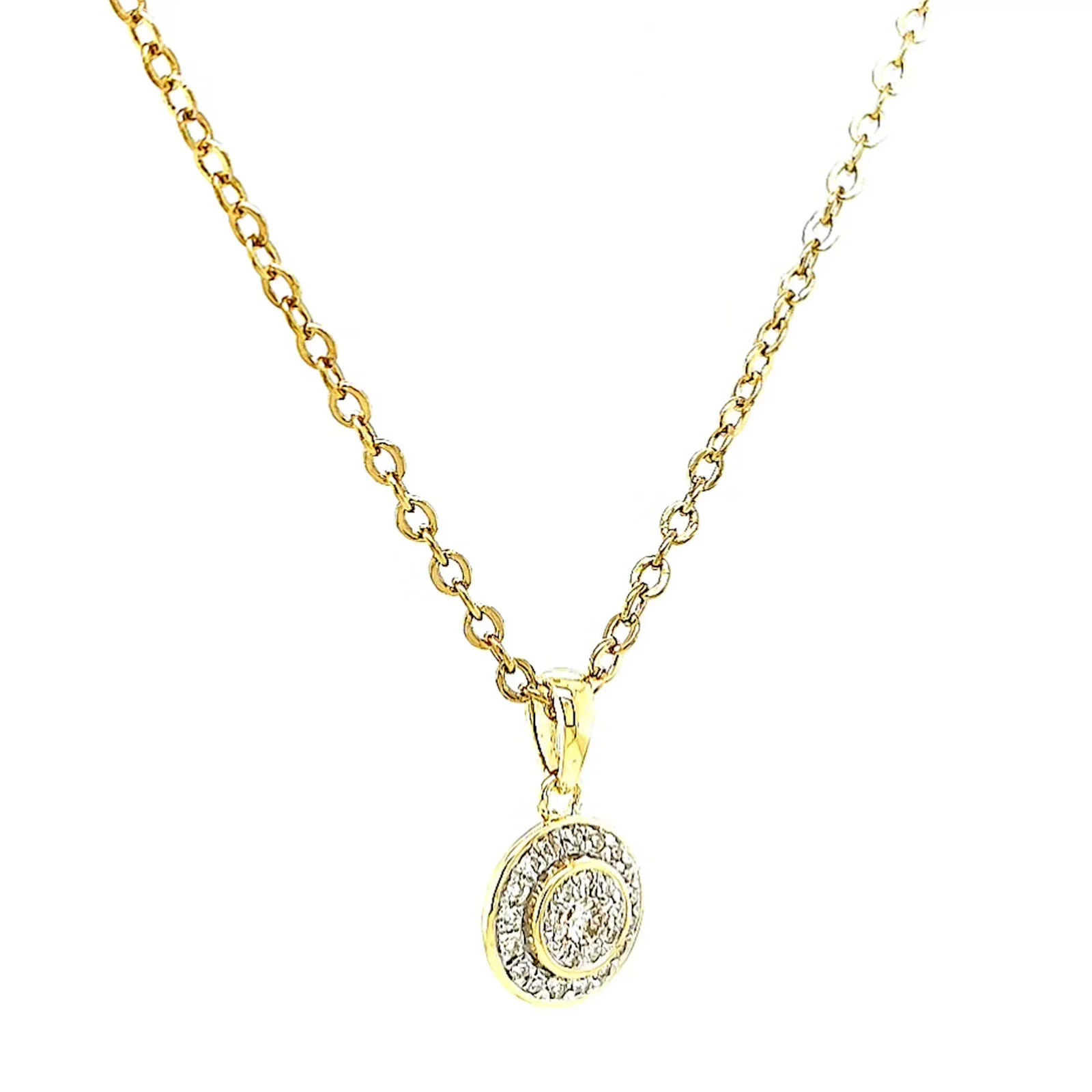 9ct Yellow Gold Round Brilliant Cut with 0.15 CARAT tw of Diamond Pendant - Image 69
