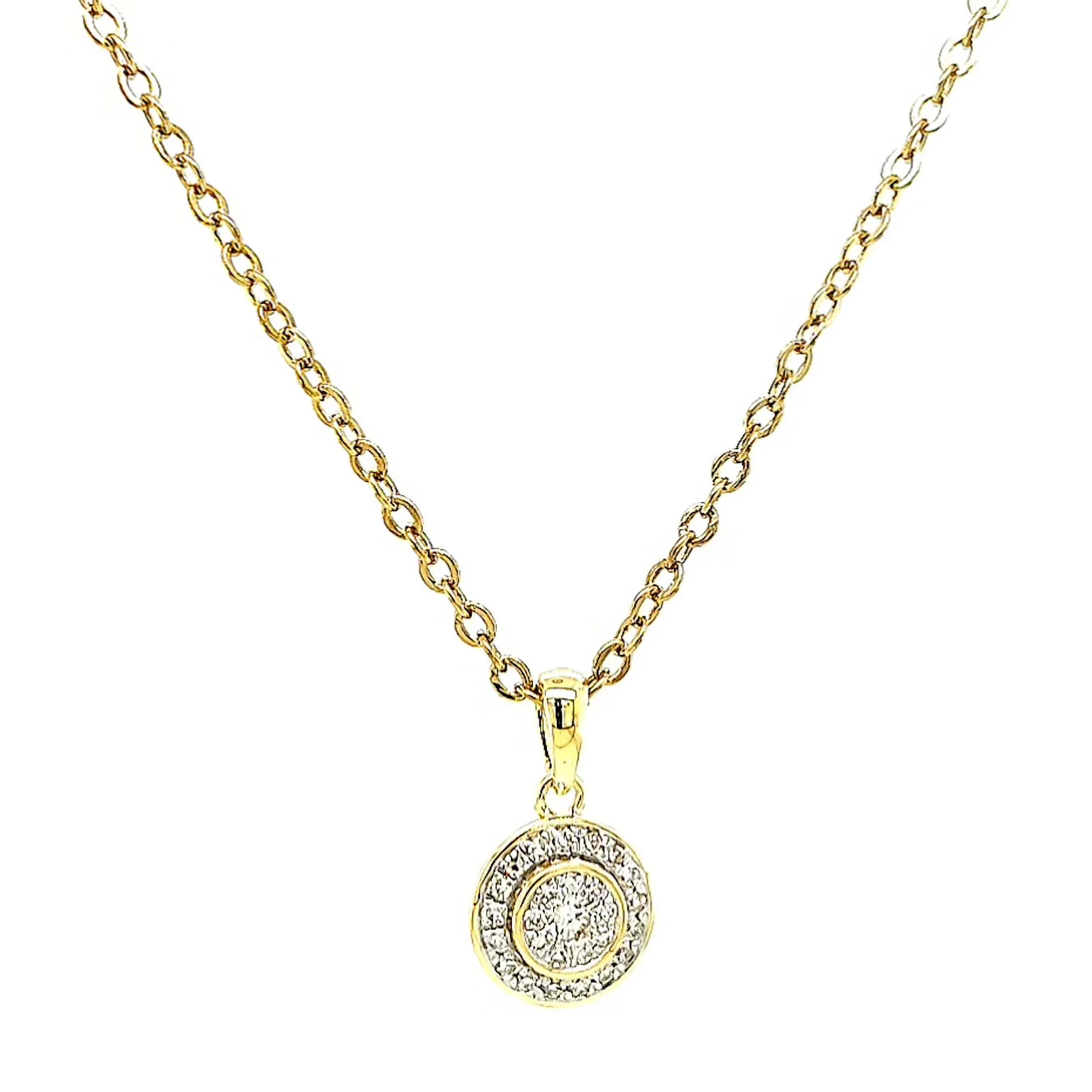 9ct Yellow Gold Round Brilliant Cut with 0.15 CARAT tw of Diamond Pendant - Image 73