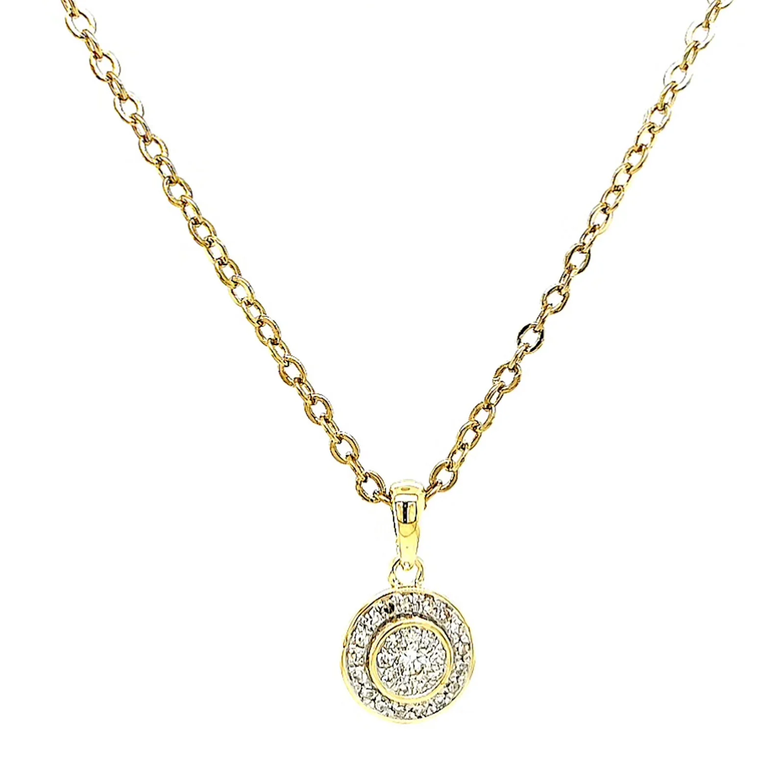 9ct Yellow Gold Round Brilliant Cut with 0.15 CARAT tw of Diamond Pendant - Image 74