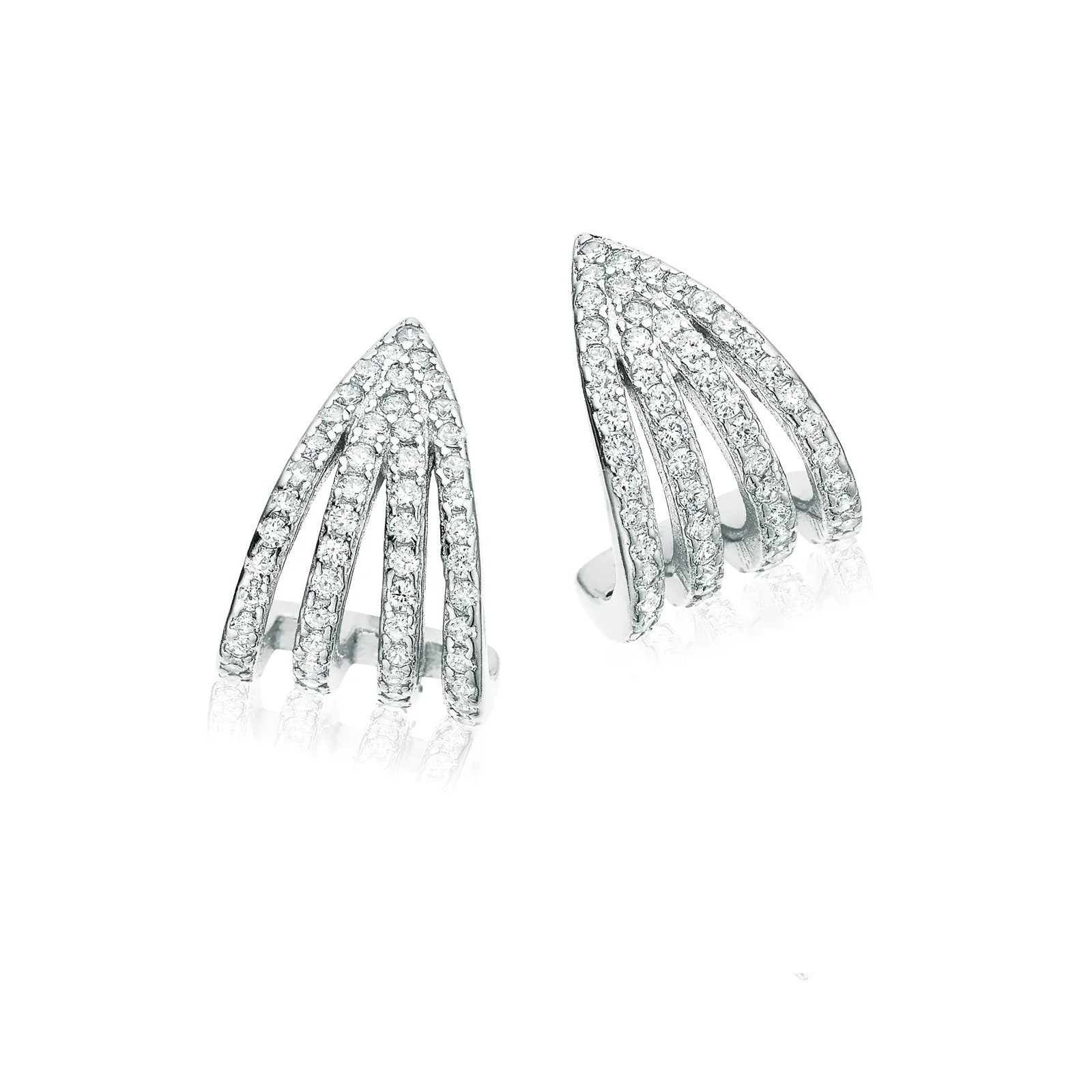 Sterling Silver Cubic Zirconia Stud Earrings