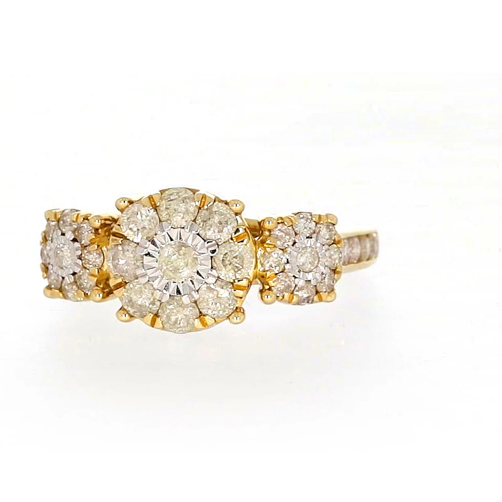 9ct Yellow Gold Round Brilliant Cut with 1 CARAT tw of Diamonds Ring - Image 3