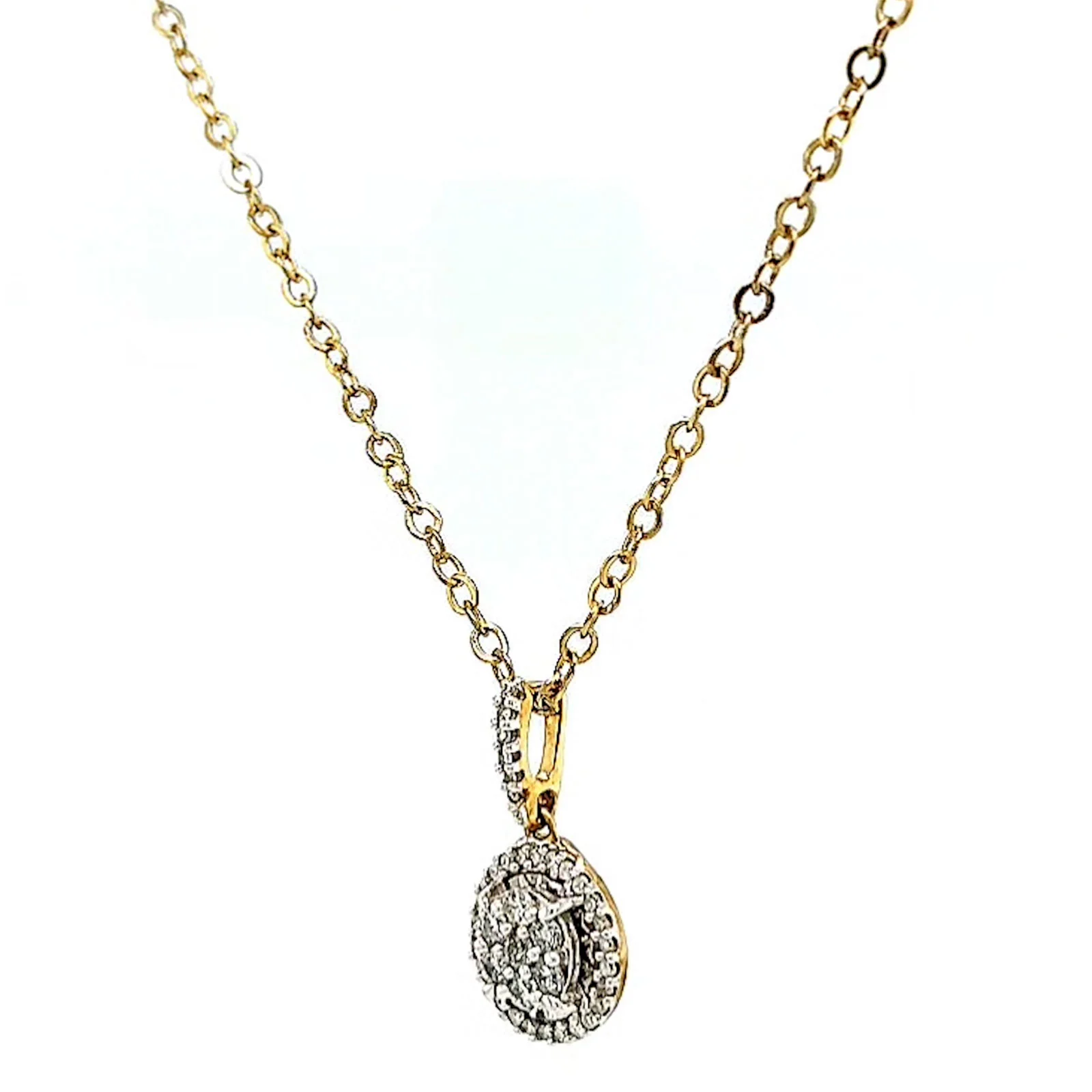 London 9ct Yellow Gold Round Brilliant Cut with 1/4 CARAT tw of Diamond Pendant - Image 10