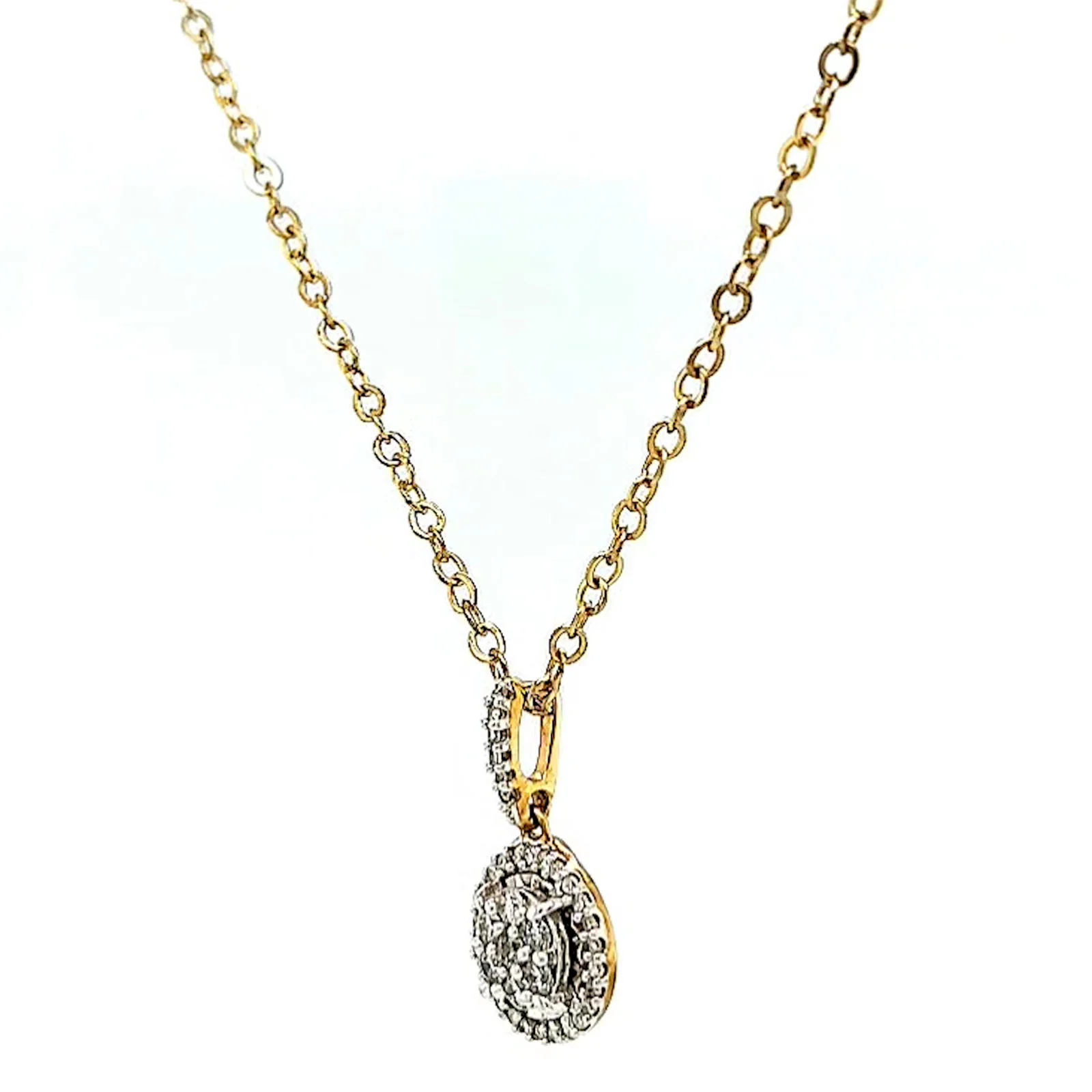 London 9ct Yellow Gold Round Brilliant Cut with 1/4 CARAT tw of Diamond Pendant - Image 11