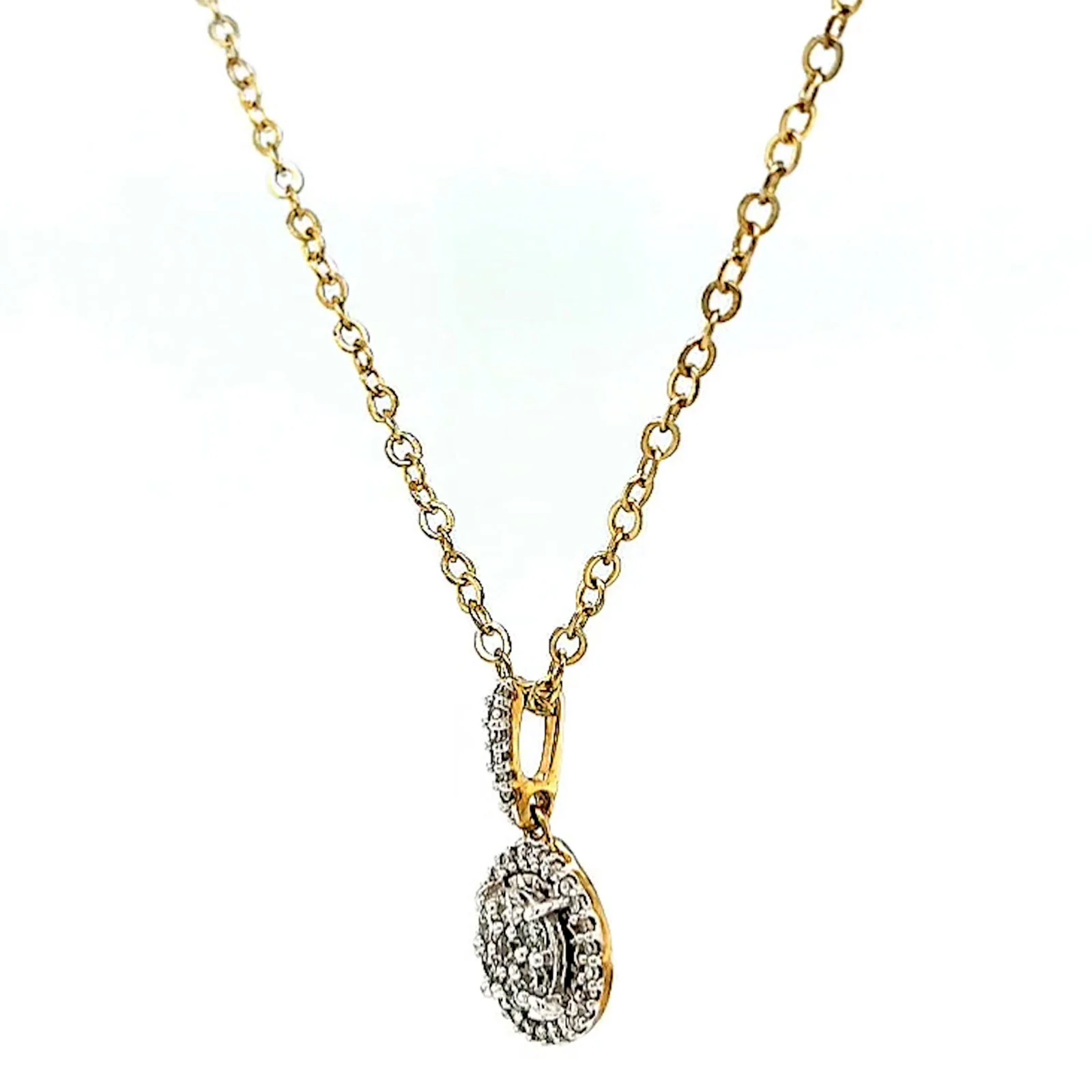 London 9ct Yellow Gold Round Brilliant Cut with 1/4 CARAT tw of Diamond Pendant - Image 12