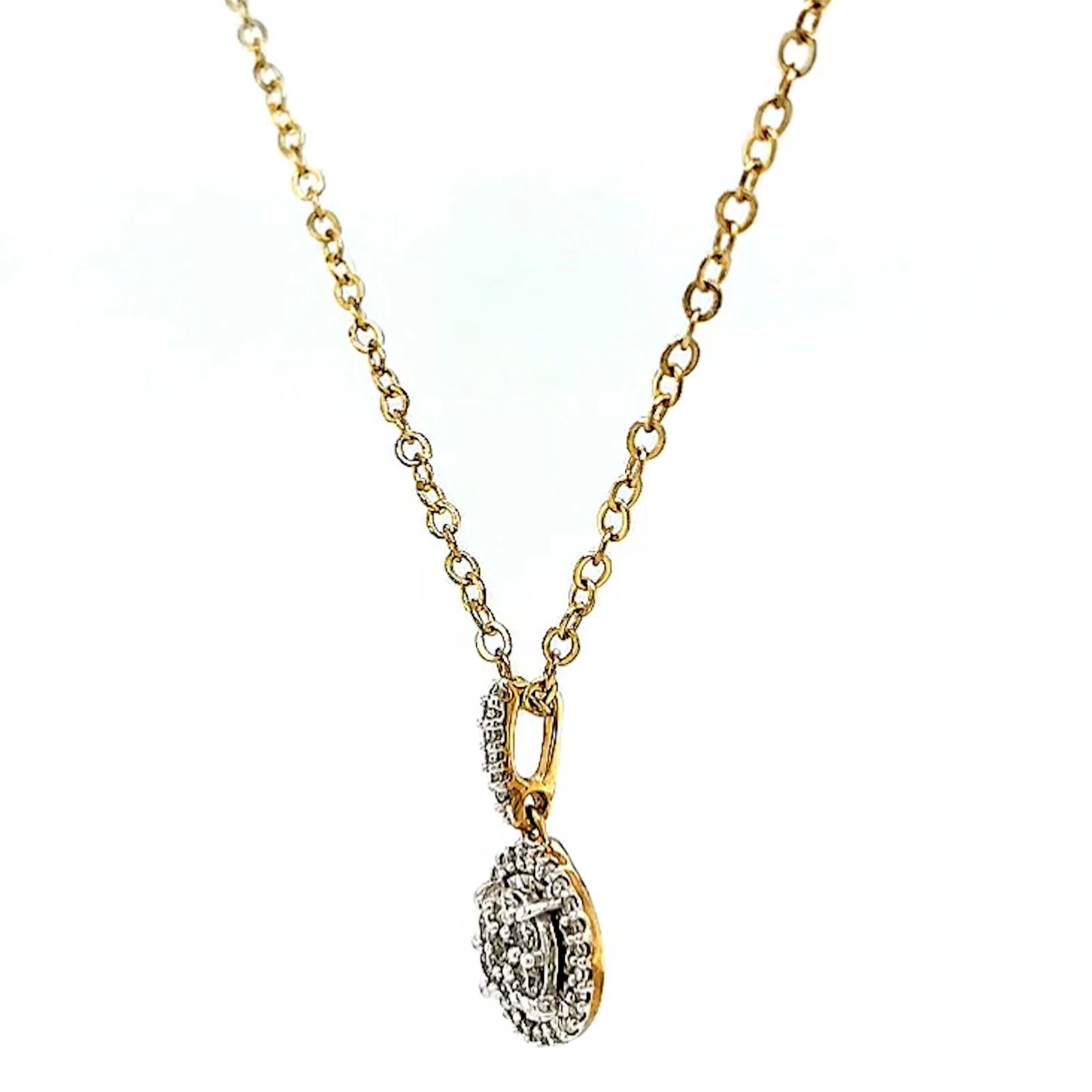 London 9ct Yellow Gold Round Brilliant Cut with 1/4 CARAT tw of Diamond Pendant - Image 13