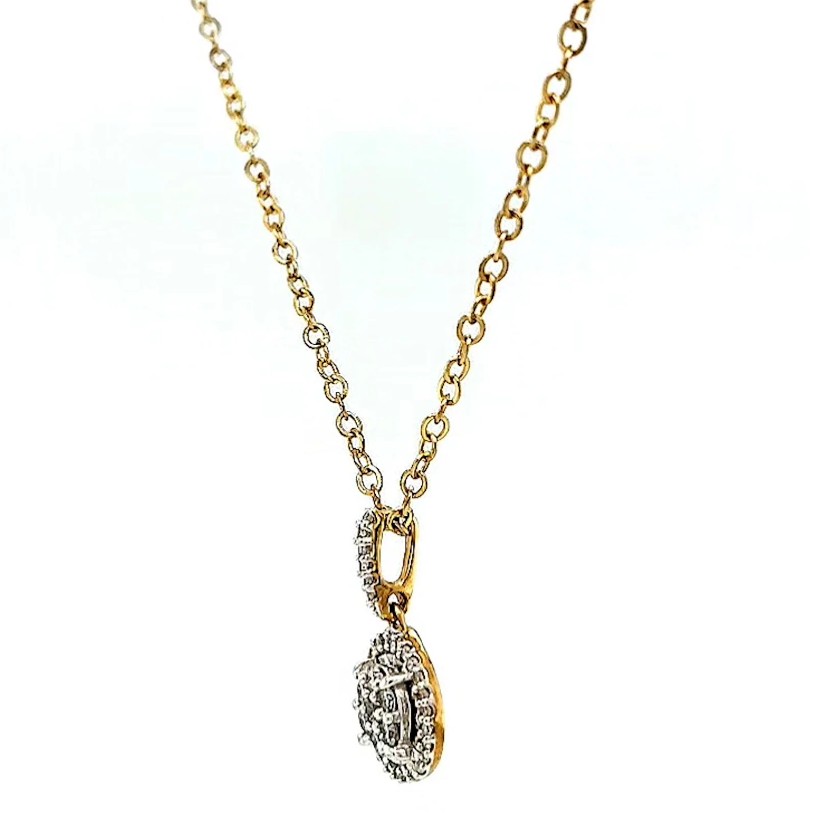 London 9ct Yellow Gold Round Brilliant Cut with 1/4 CARAT tw of Diamond Pendant - Image 14