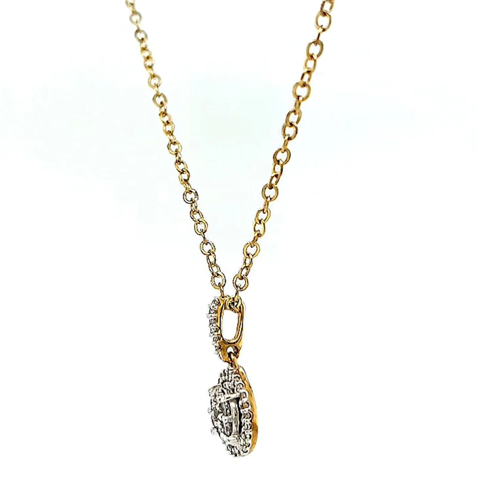 London 9ct Yellow Gold Round Brilliant Cut with 1/4 CARAT tw of Diamond Pendant - Image 15