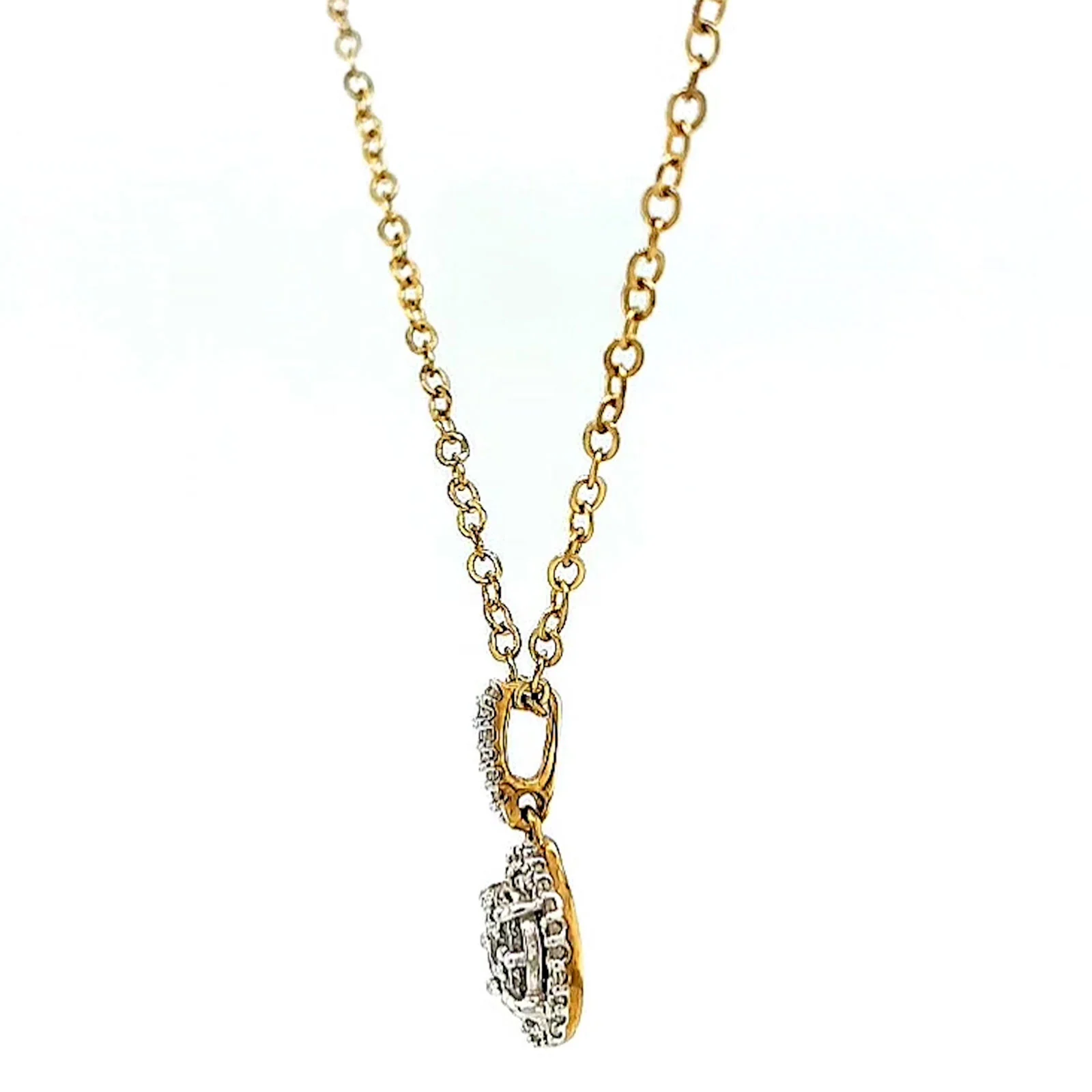 London 9ct Yellow Gold Round Brilliant Cut with 1/4 CARAT tw of Diamond Pendant - Image 16