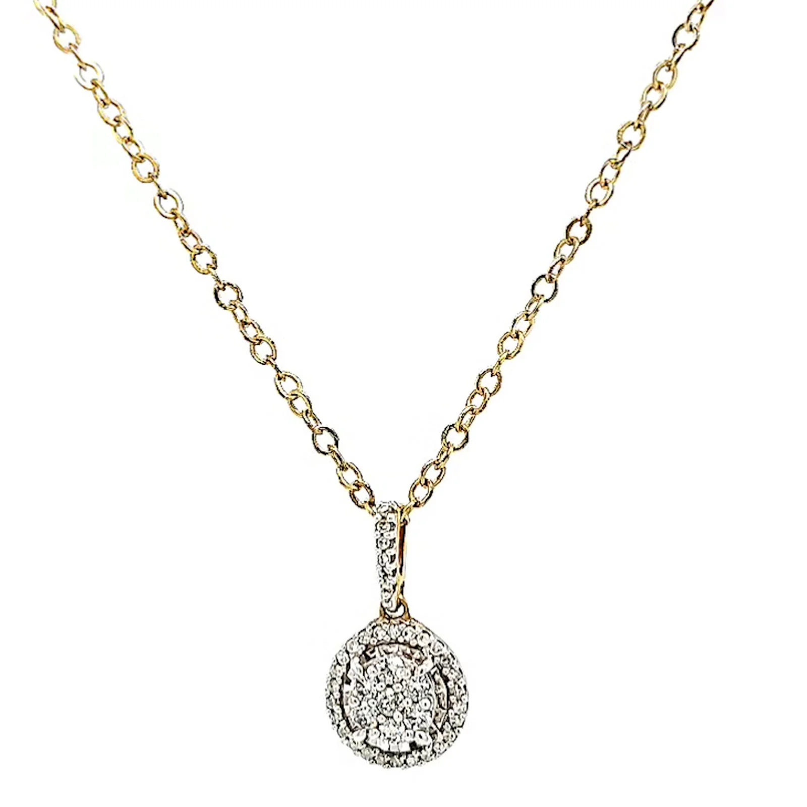 London 9ct Yellow Gold Round Brilliant Cut with 1/4 CARAT tw of Diamond Pendant - Image 4