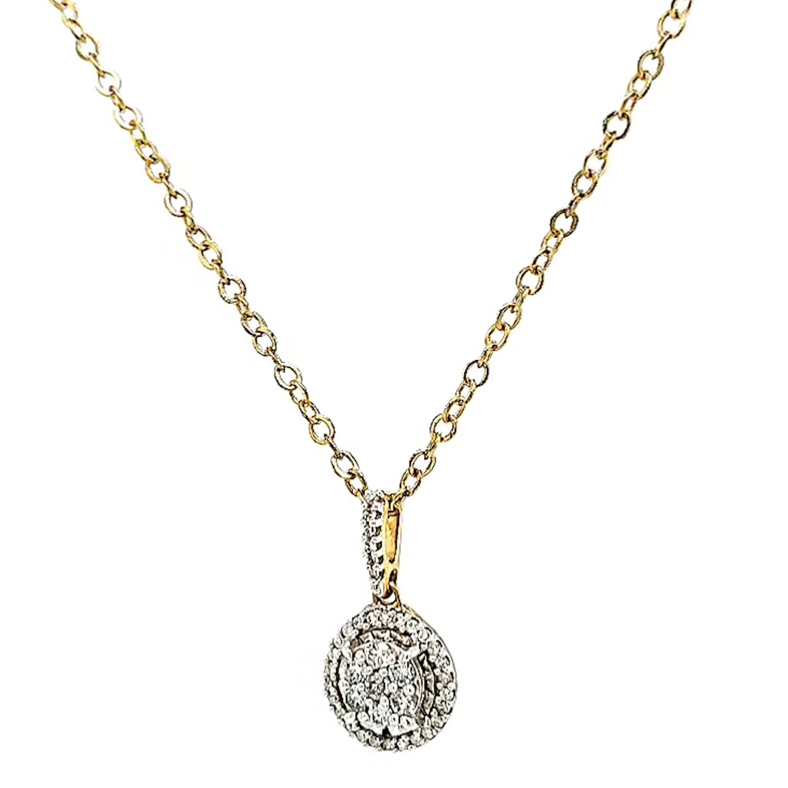 London 9ct Yellow Gold Round Brilliant Cut with 1/4 CARAT tw of Diamond Pendant - Image 6