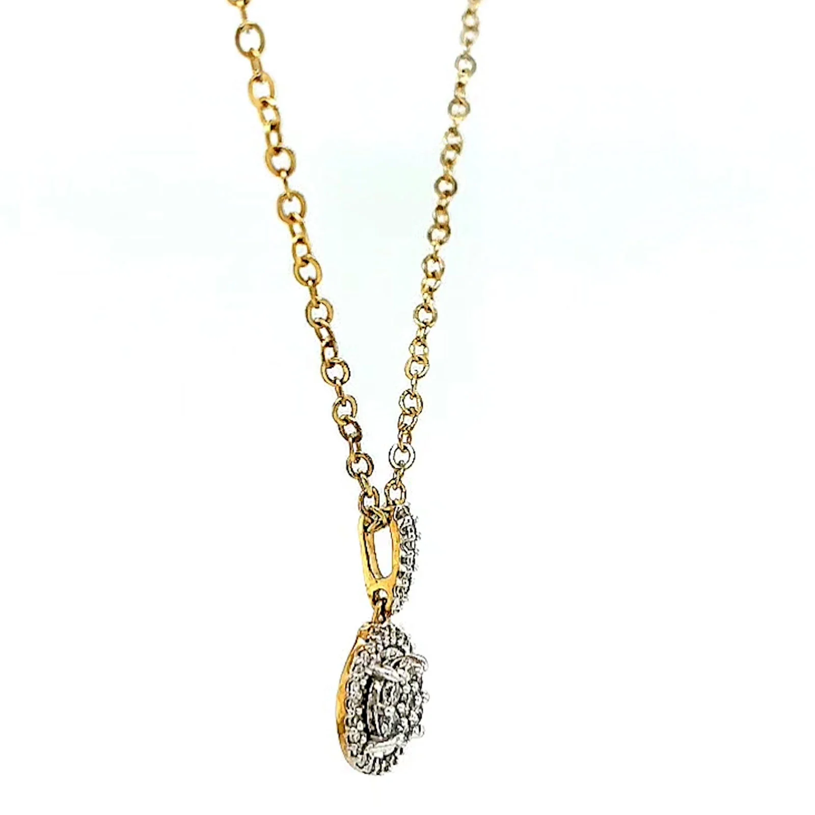 London 9ct Yellow Gold Round Brilliant Cut with 1/4 CARAT tw of Diamond Pendant - Image 62